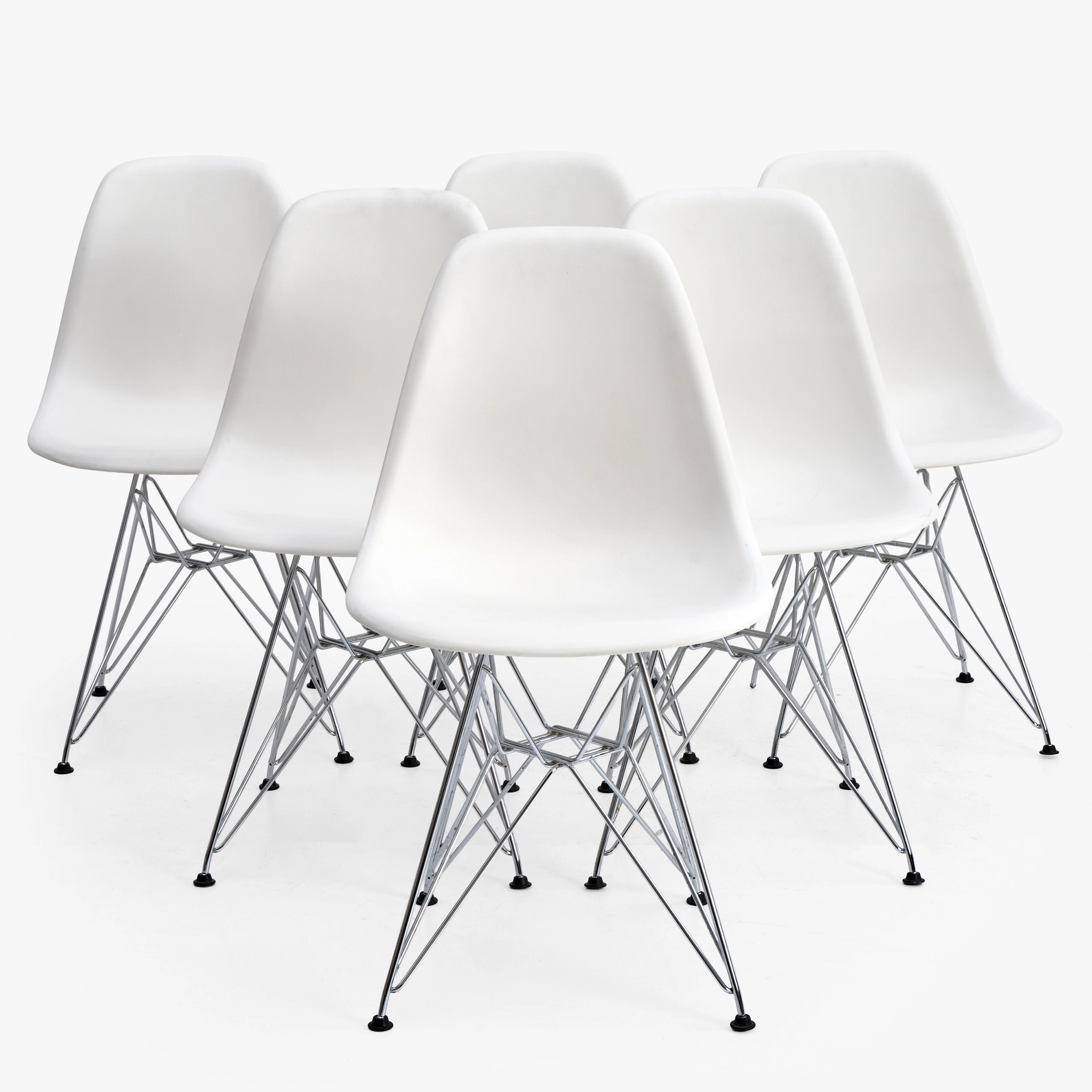 CHARLES & RAY EAMES. Stolar, 6 st, "Eames Plastic Chair", Vitra, märkta