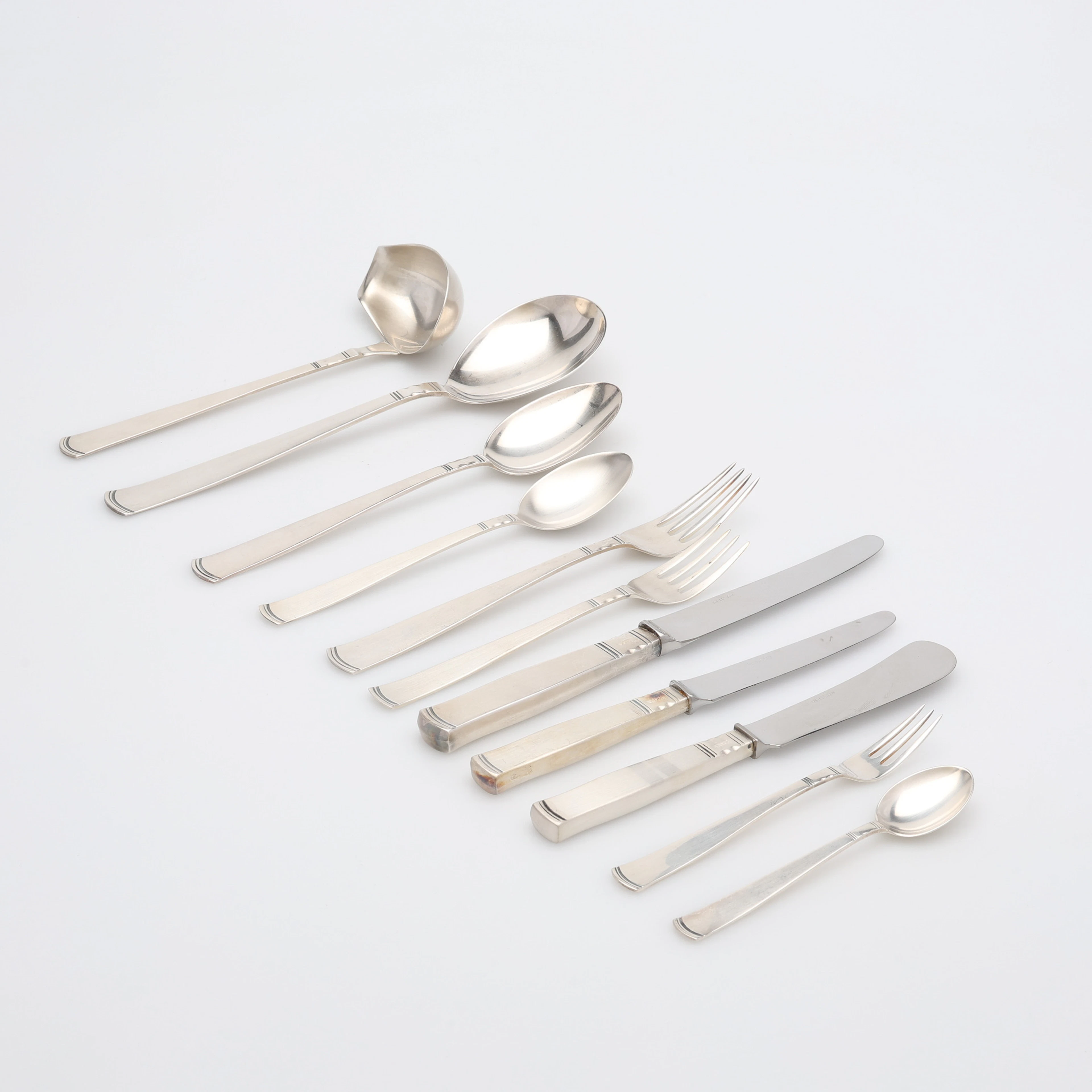 JACOB ÄNGMAN. BESTICKUPPSÄTTNING, 98 DELAR, SILVER, "ROSENHOLM", GAB