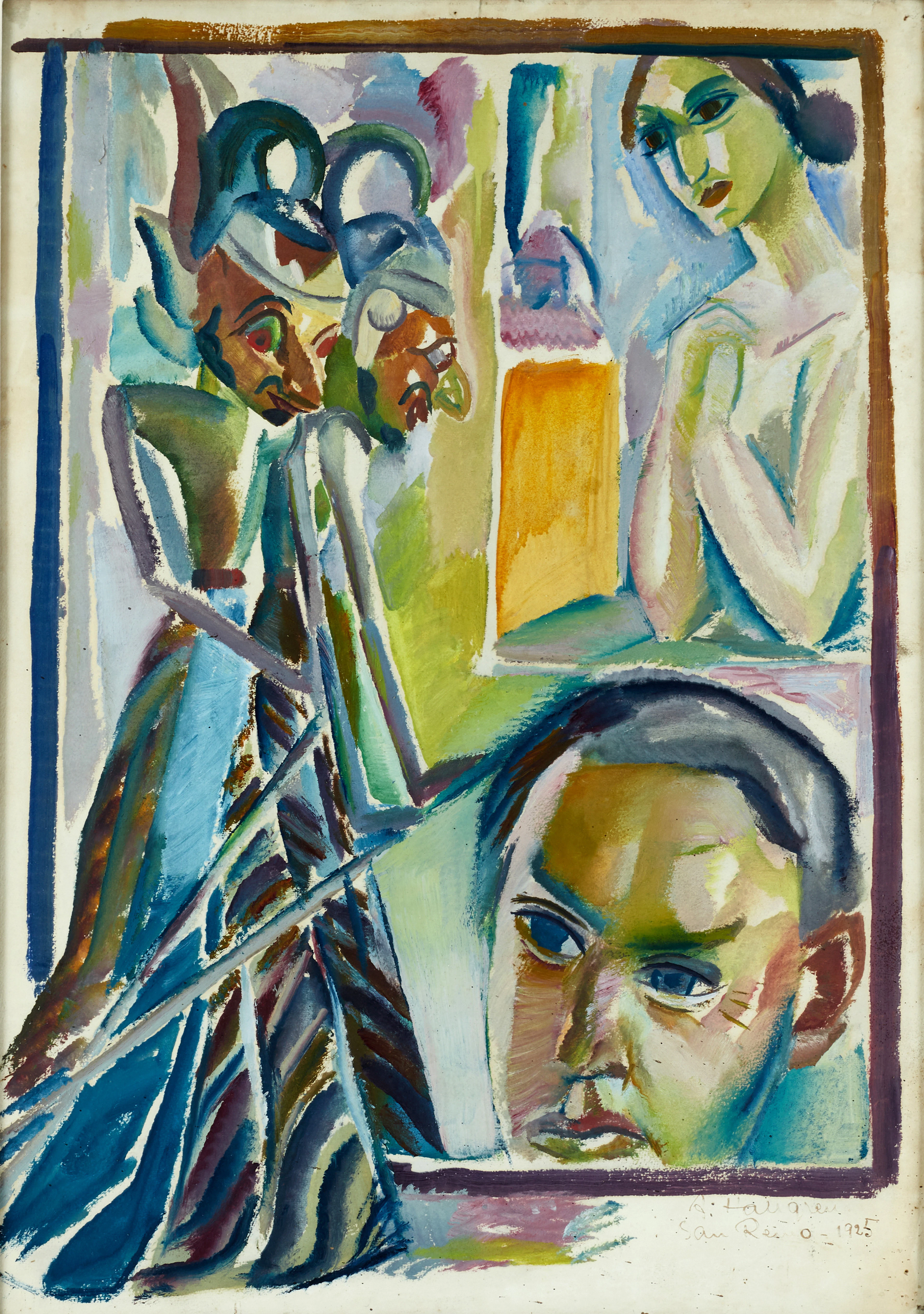 ACKE HALLGREN (1885-1940). Figurkomposition, signerad och daterad