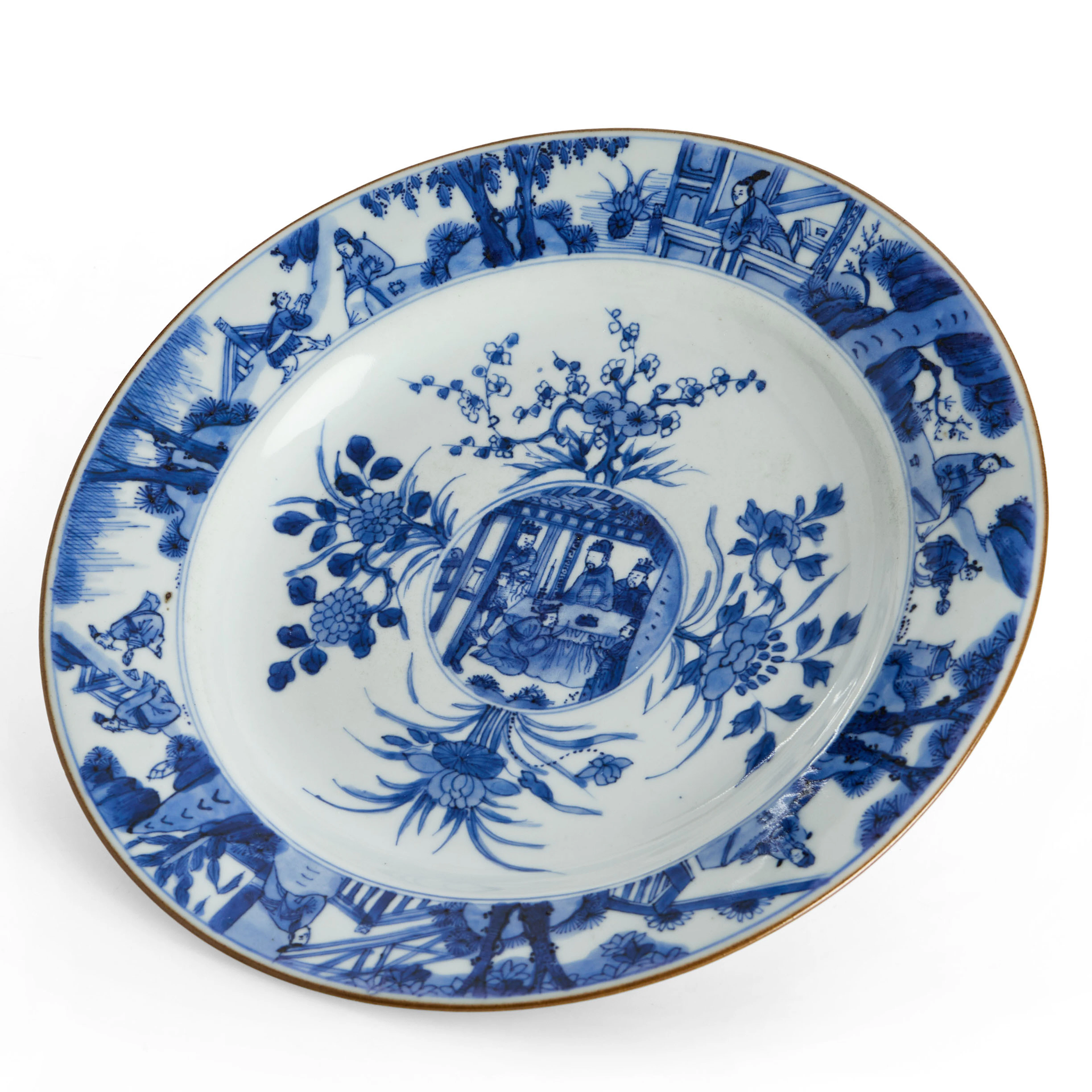 TALLRIK, porslin, Kina, Kangxi (1661-1722), dekor i underglasyrblått.