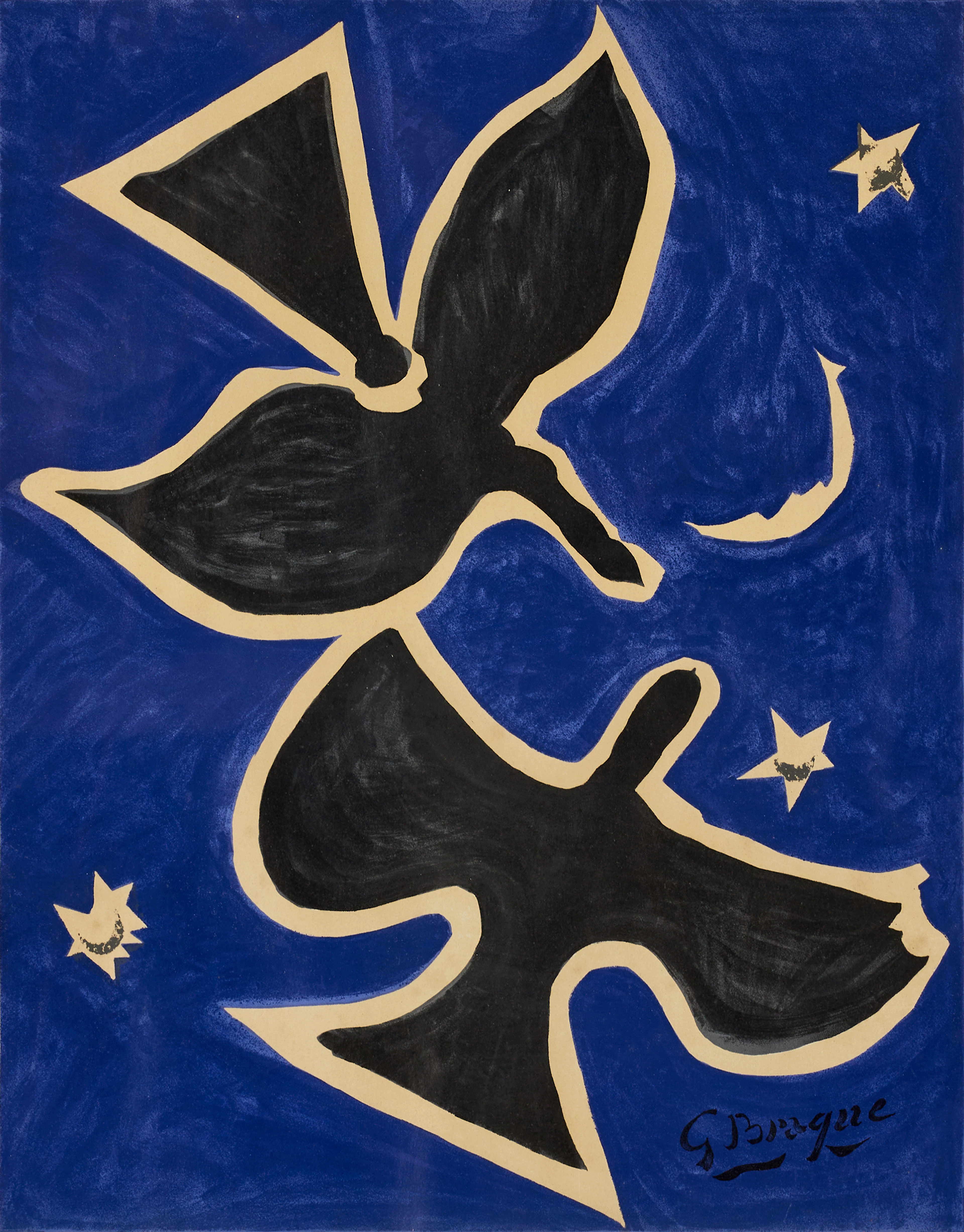MARC CHAGALL (1) samt GEORGES BRAQUE (1), efter, färglitografier.