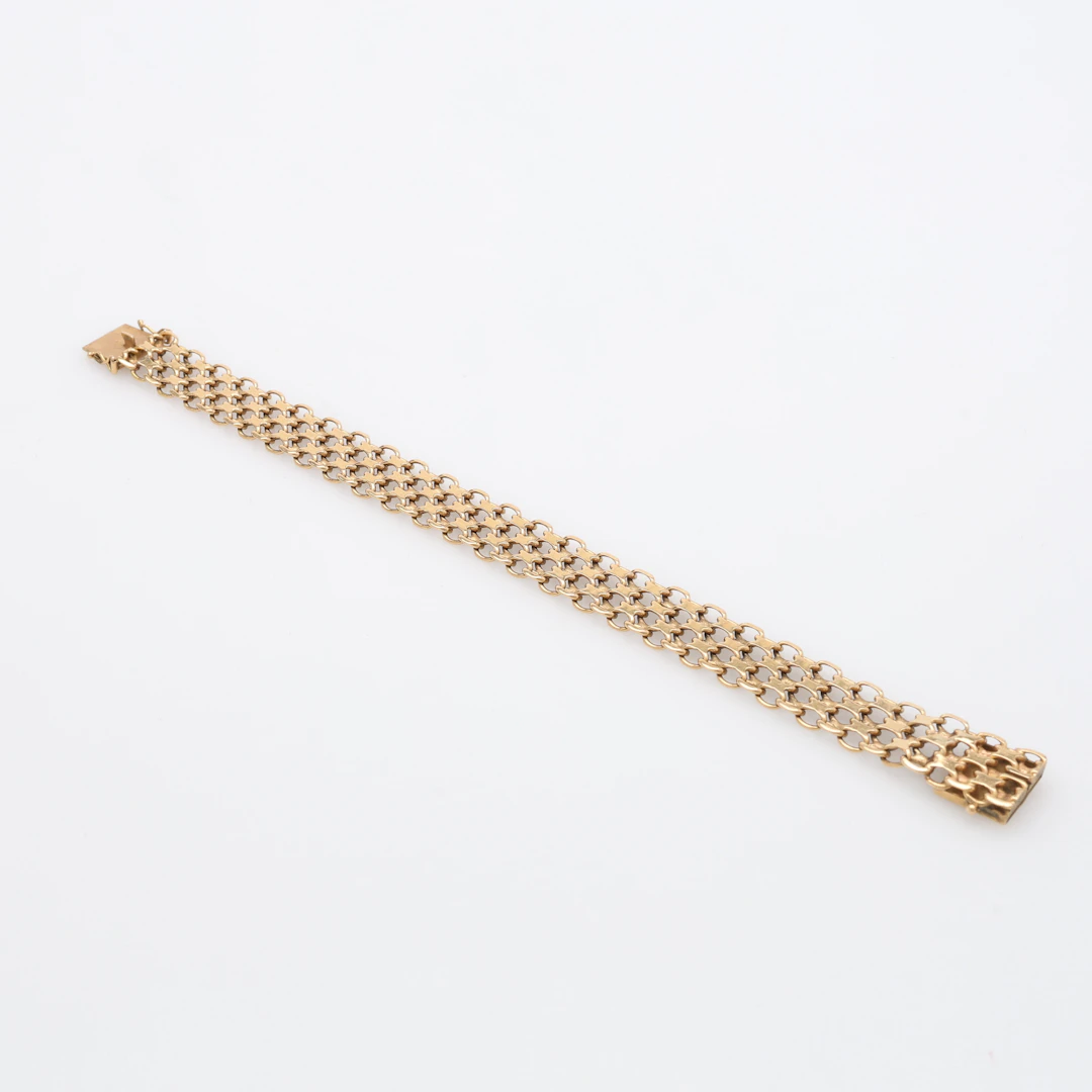 ARMBAND, 18 K GULD, x-länk, 29,7 g.