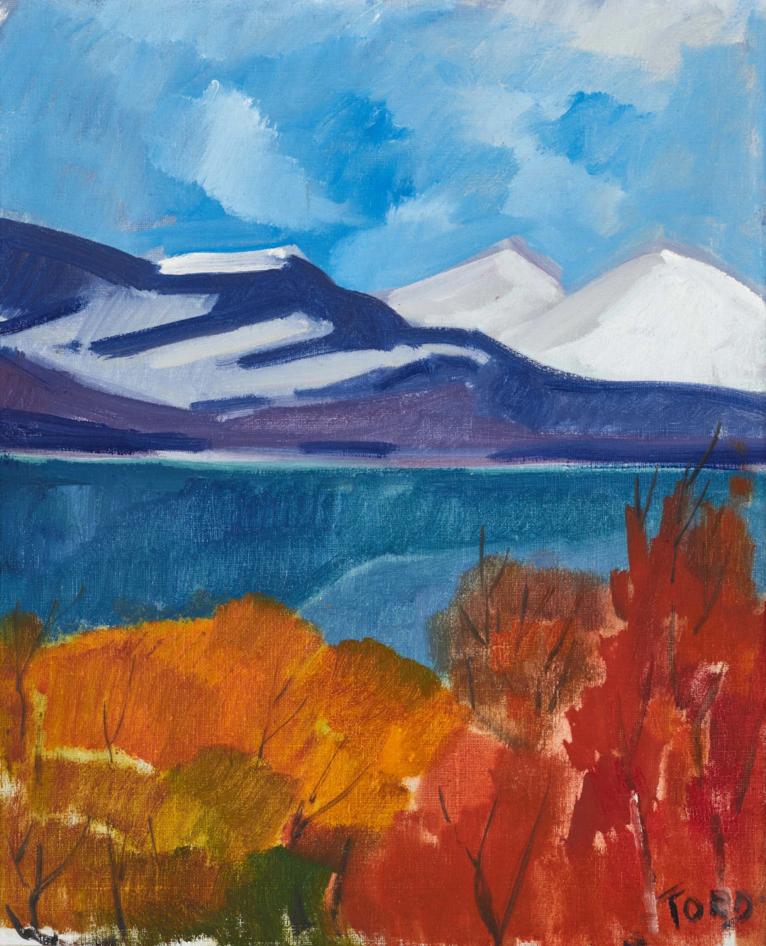 TORD LEANDER-ENGSTRÖM (1914-1985). Fjällmotiv, signerad TORD, olja på duk.