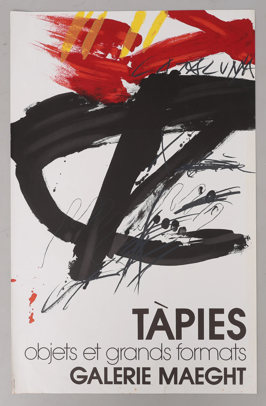 UTSTÄLLNINGSAFFISCH, ANTONI TÀPIES, TÀPIES OBJETS ET GRANDS FORMATS