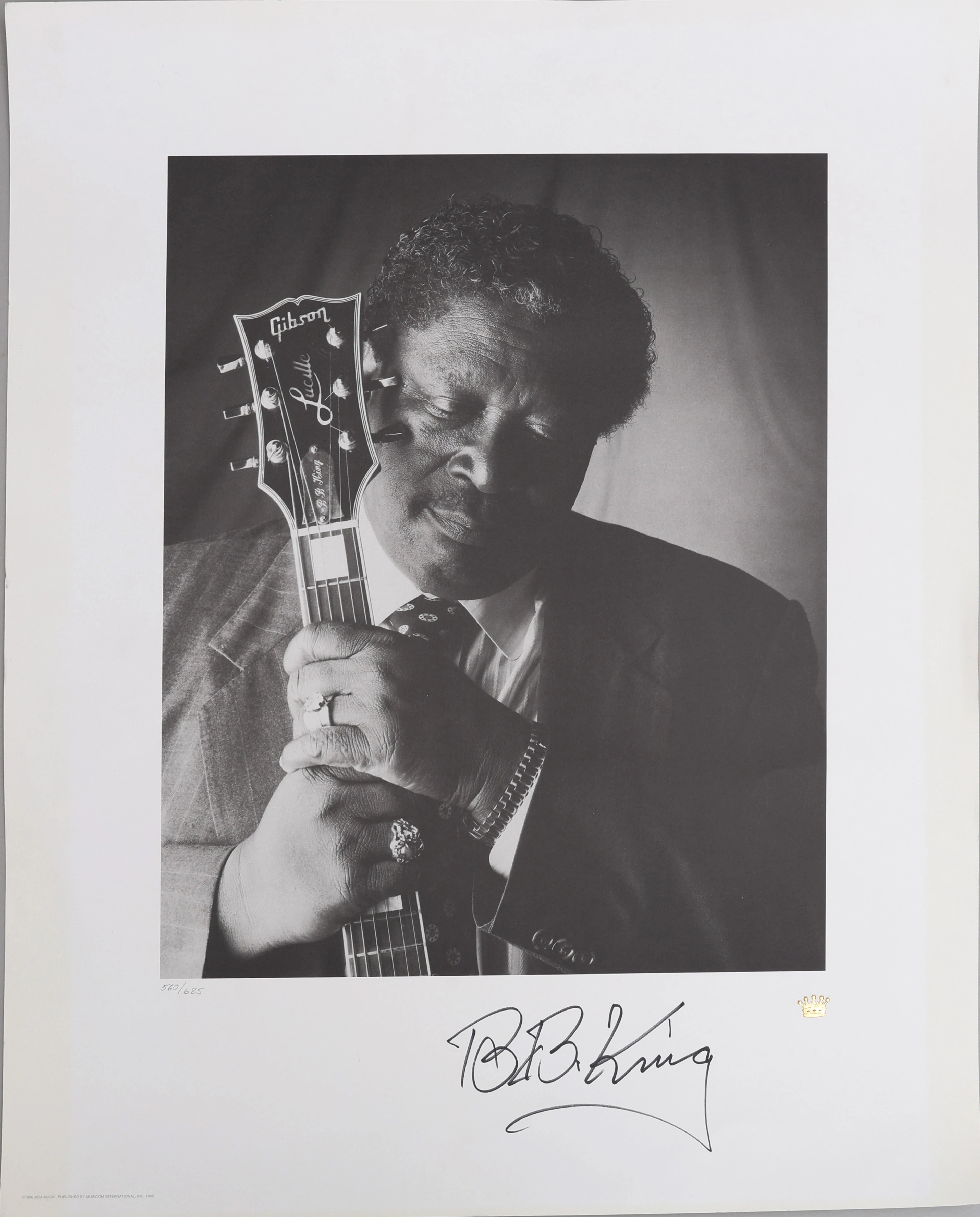 AUTOGRAF. B. B. KING, AMERIKANSK GITARRIST OCH SÅNGARE, (1925-2015).
