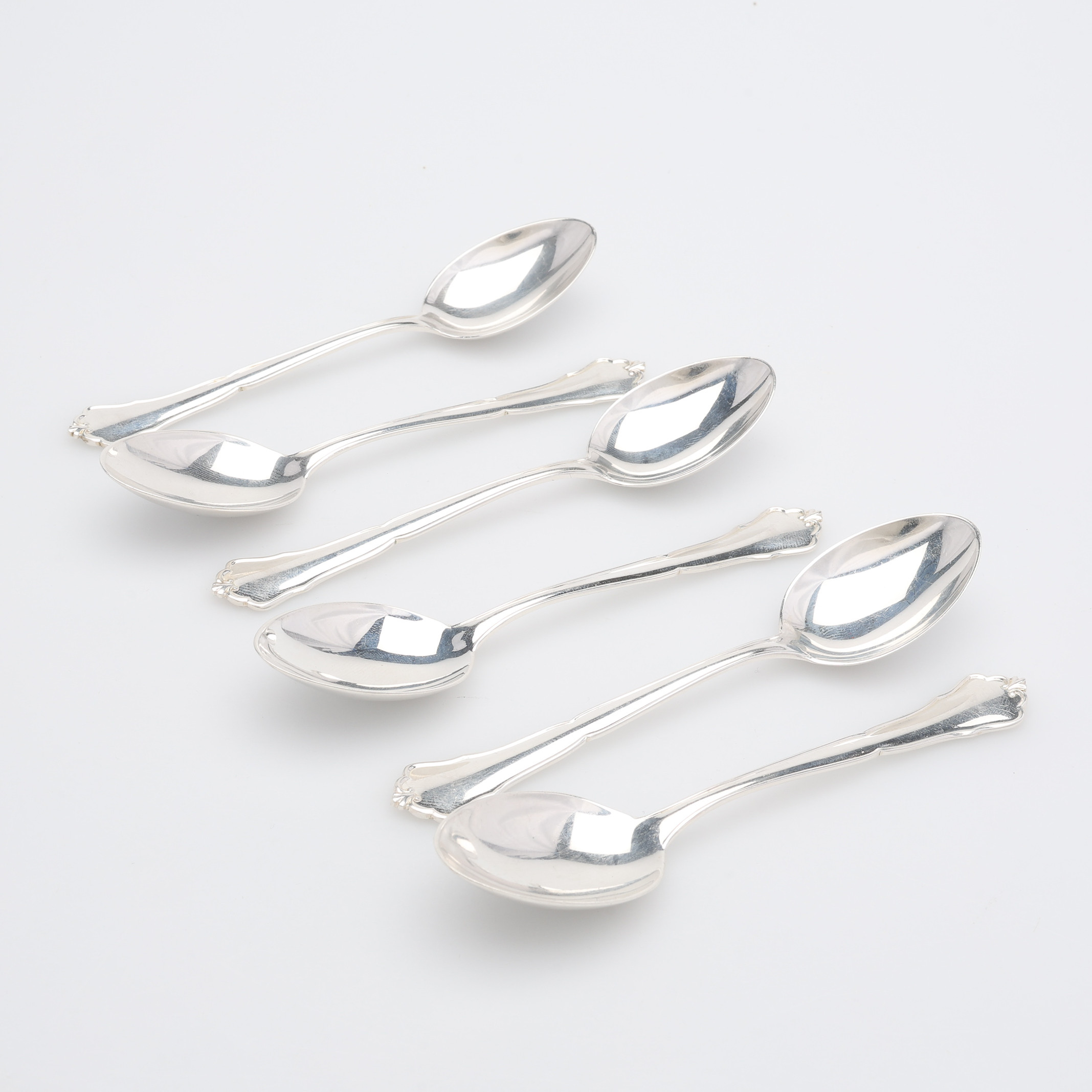 TESKEDAR AV SILVER, modell Hansa, 6 st, C.G. Hallberg, Stockholm