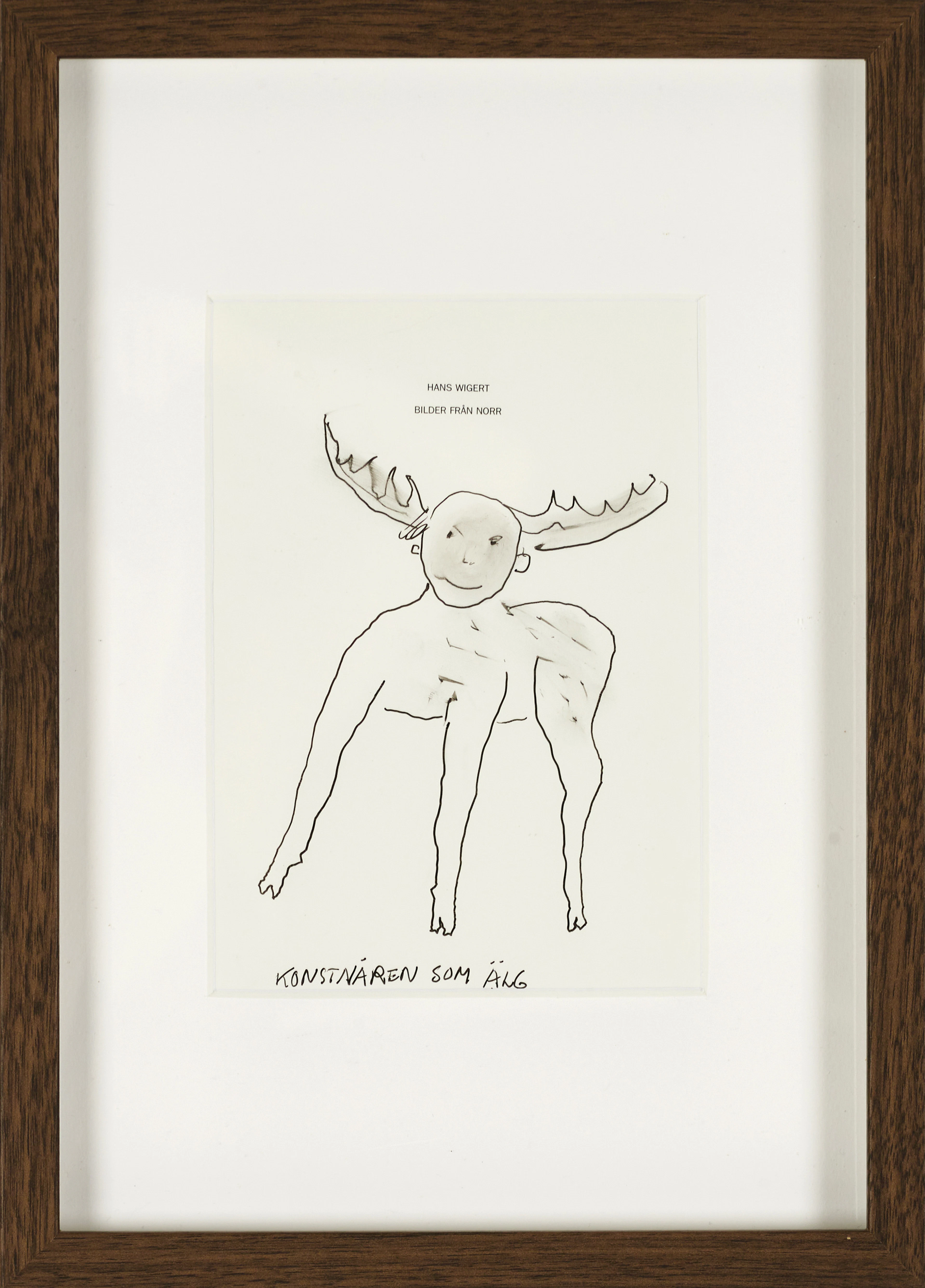 HANS WIGERT (Sverige, 1932-2015), "Konstnären som Älg" - Självporträtt