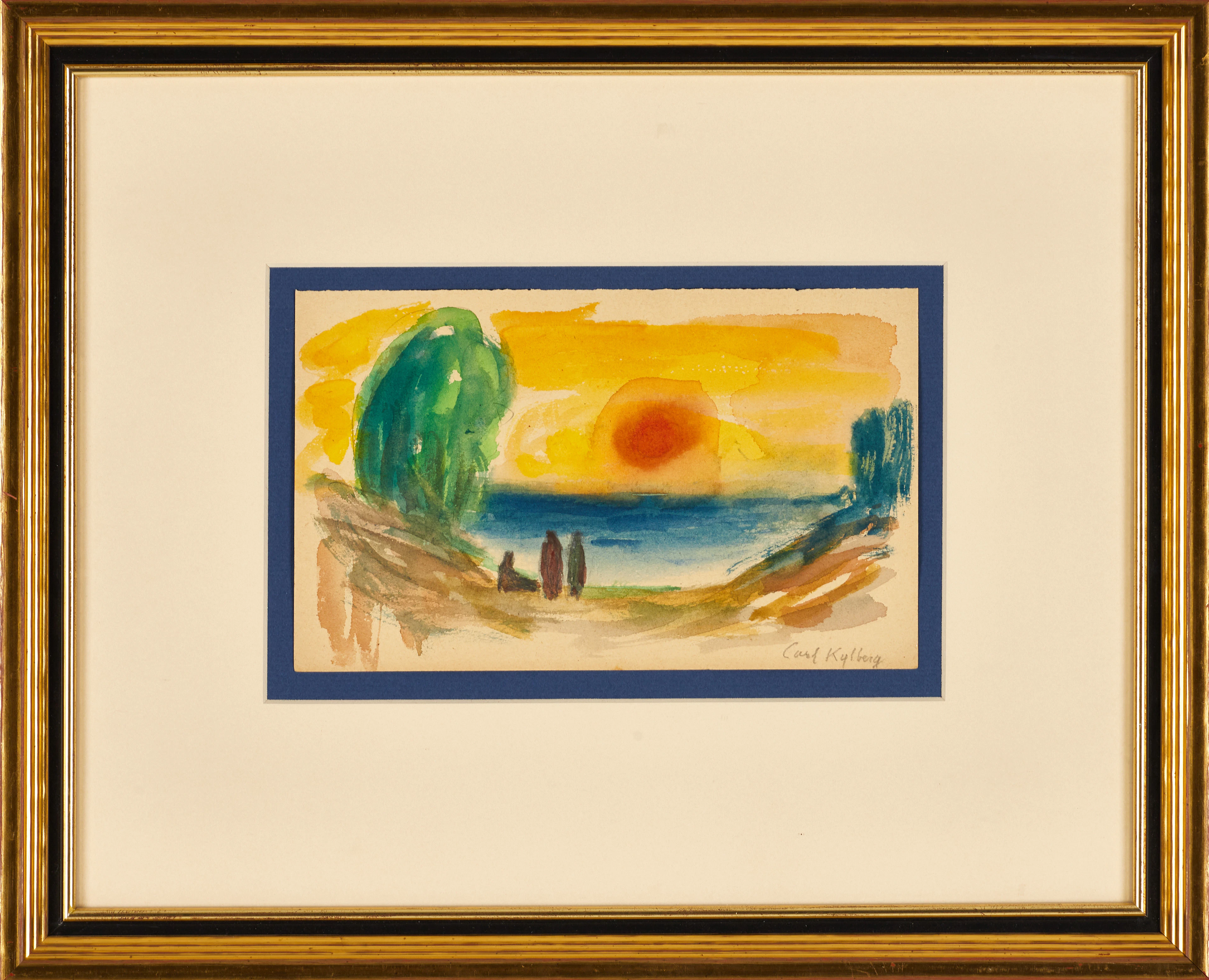 CARL KYLBERG (Sverige, 1878-1952), Solnedgång över strand, signerad