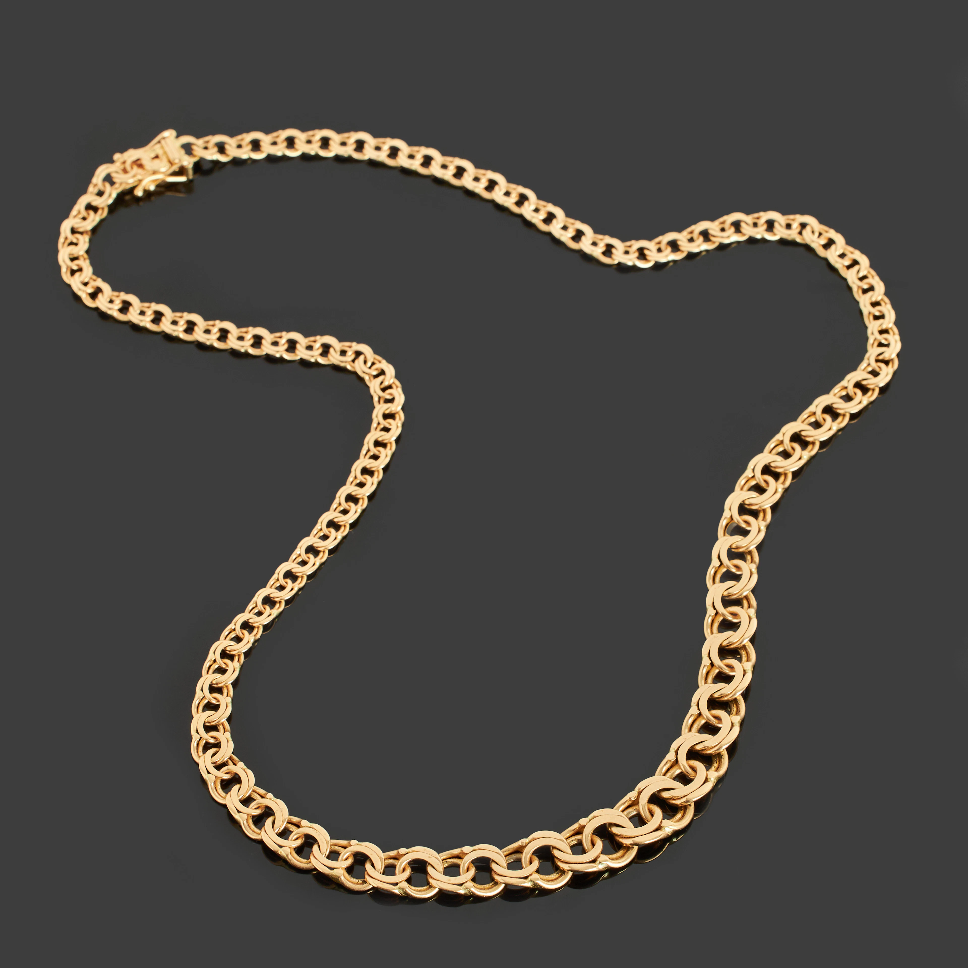 COLLIER, 18k guld, doserad bismarck-länk.