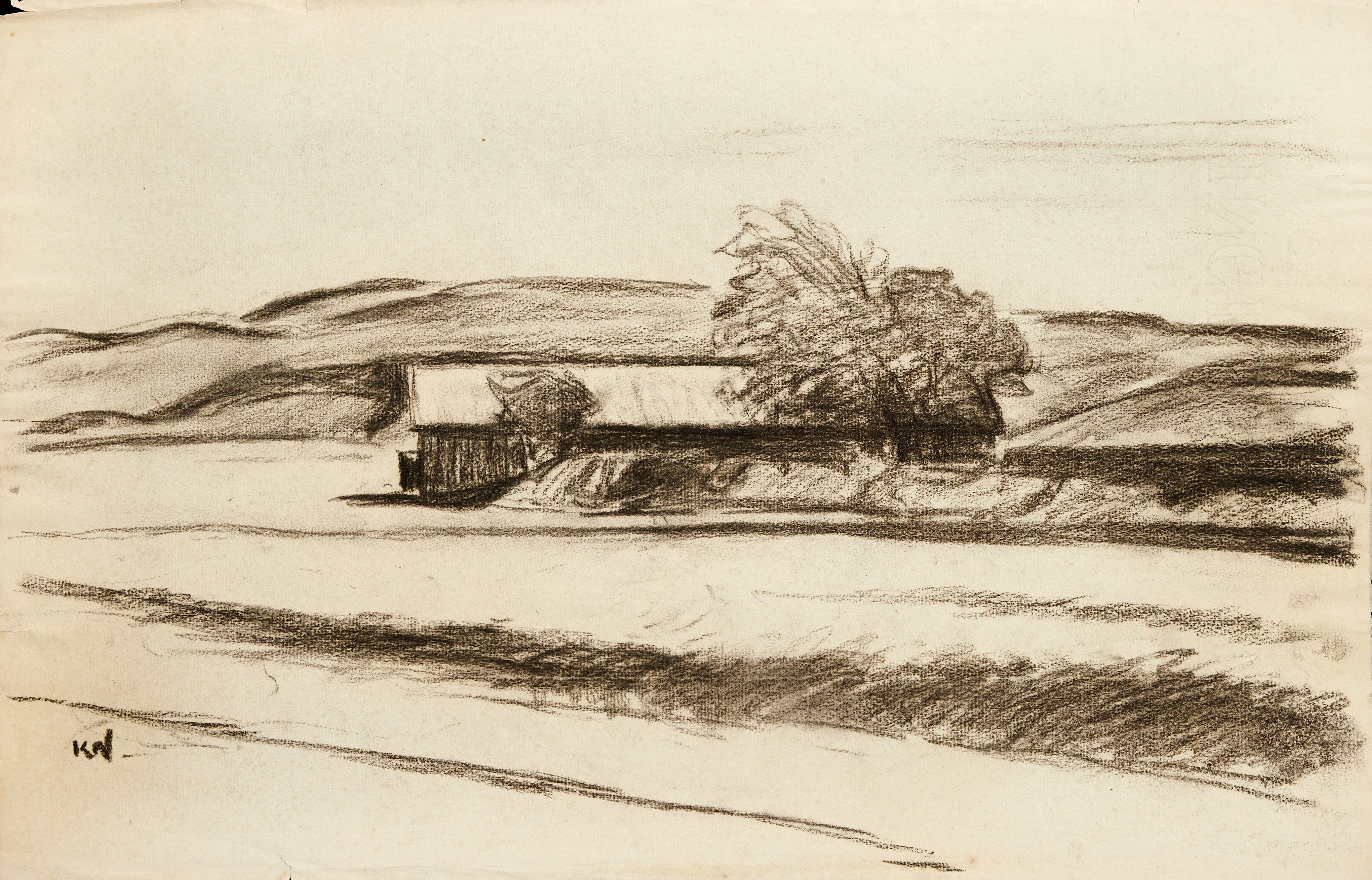 KARL NORDSTRÖM (Tjörn 1855-1923 Drottningholm). Vidsträckt landskap