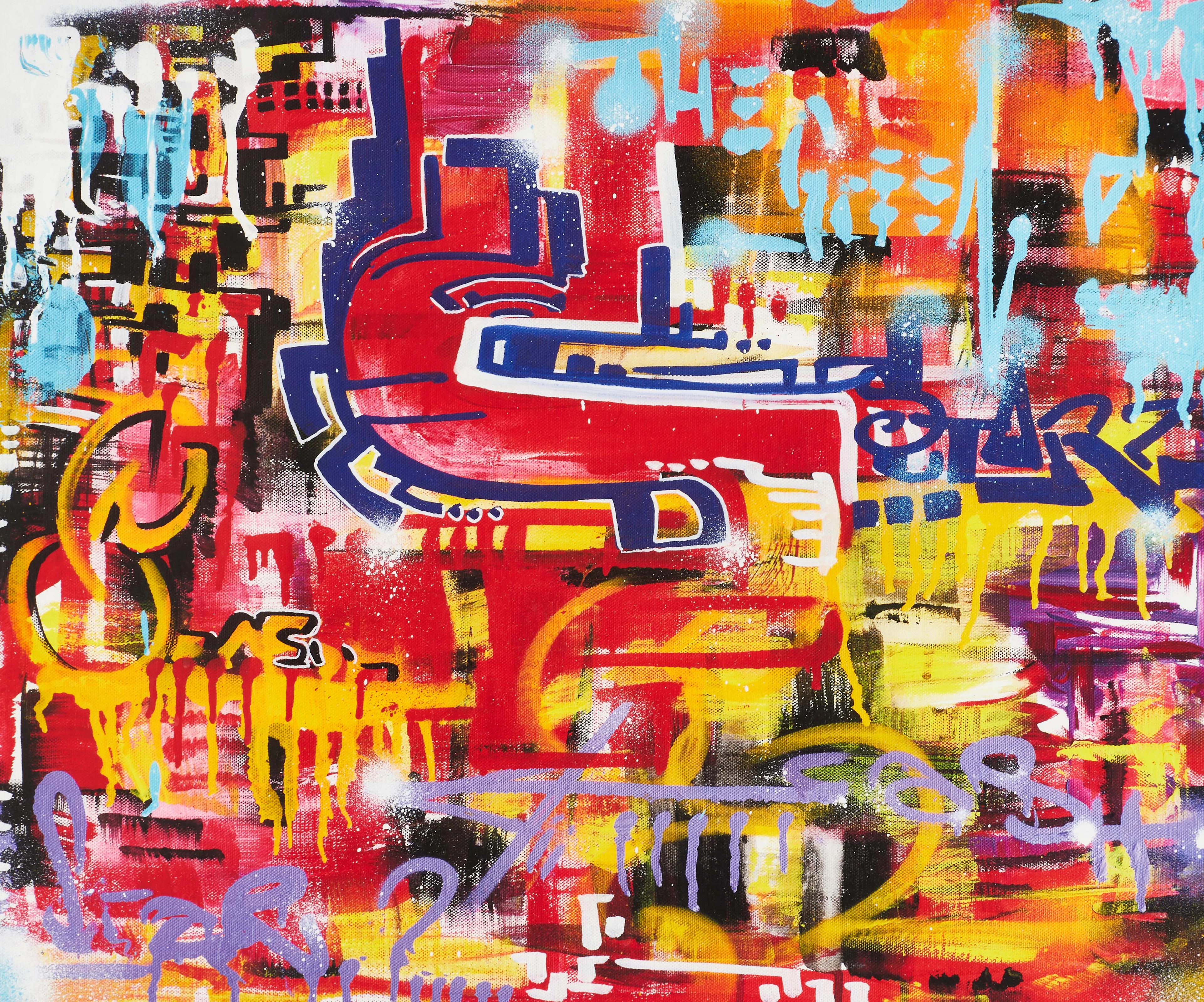 IKI CASH (född 1973): Komposition, signerad, numrerad 9/60, gicleétryck.