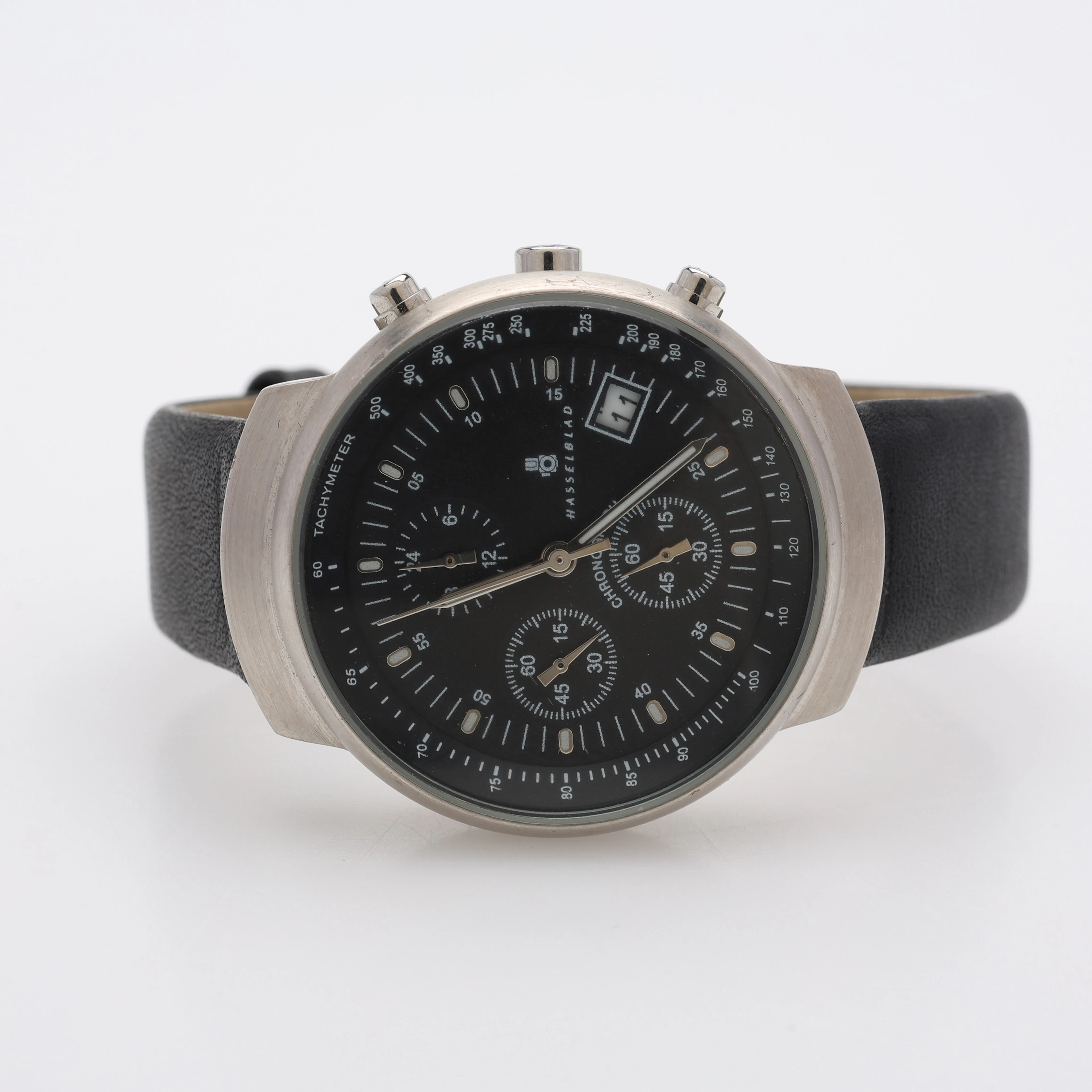 ARMBANDSUR, KROMAD GULMETALL, HASSELBLAD, KRONOGRAF, QUARTZ.