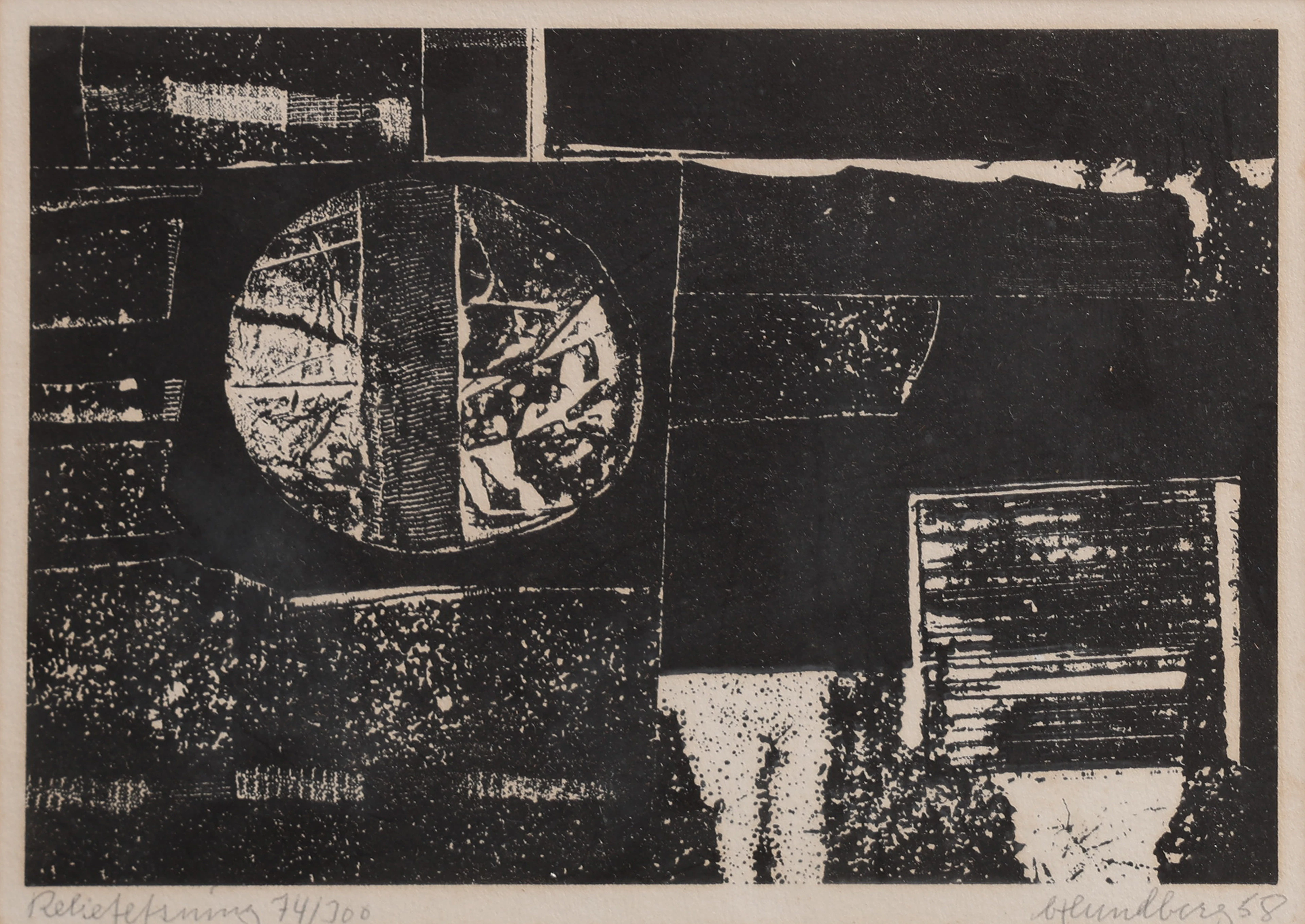 BERTIL LUNDBERG. ETSNING, SIGNERAD, NUMRERAD 74/300.