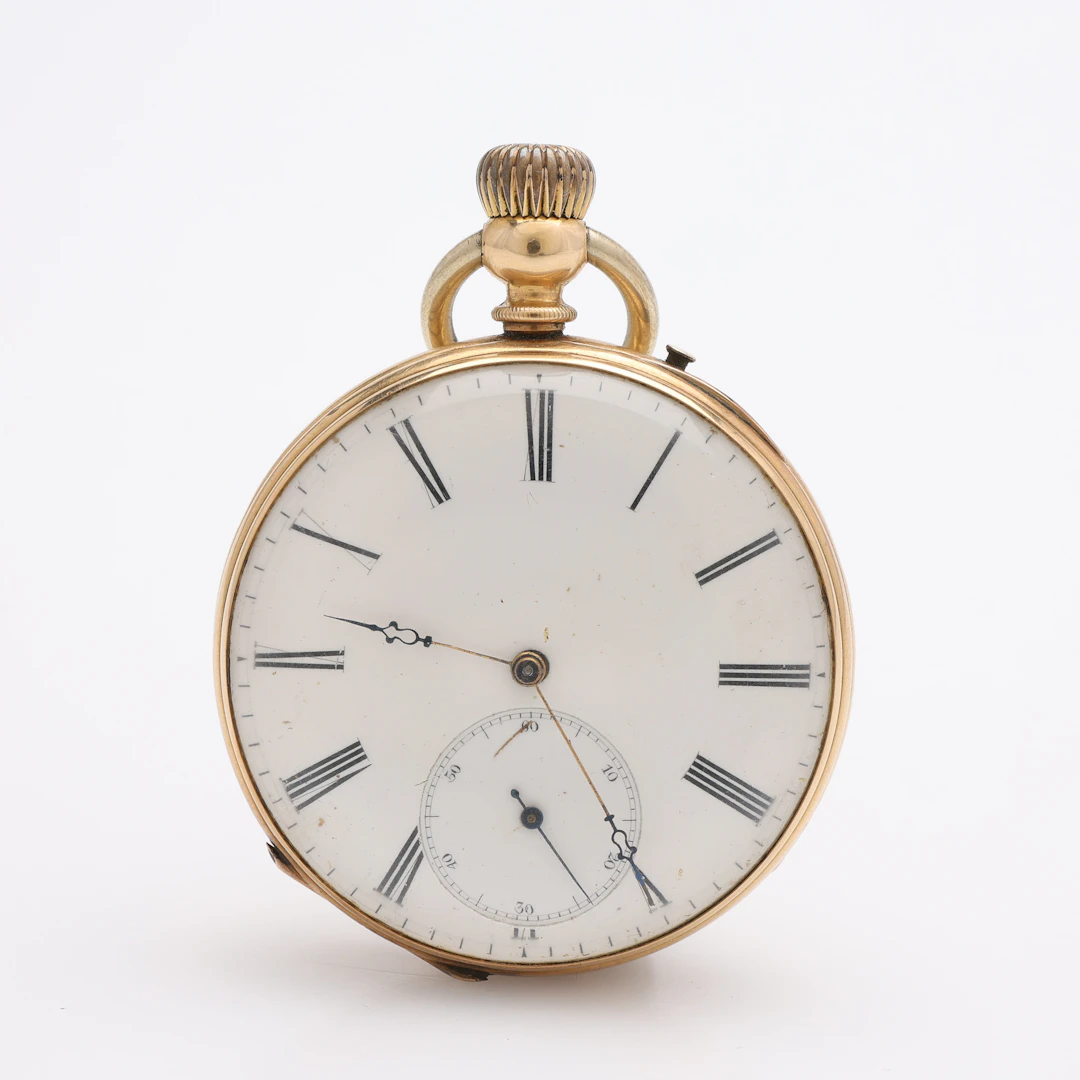 FICKUR, YTTERBOETT AV 18K GULD, ANKARGÅNG, 1800-TALETS SLUT, TOTALT 81,8 GRAM.