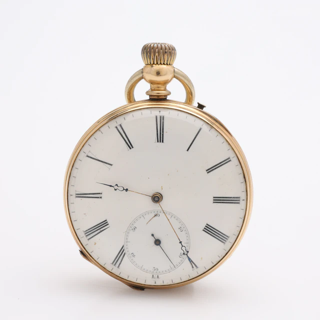 FICKUR, YTTERBOETT AV 18K GULD, ANKARGÅNG, 1800-TALETS SLUT, TOTALT 81,8 GRAM.