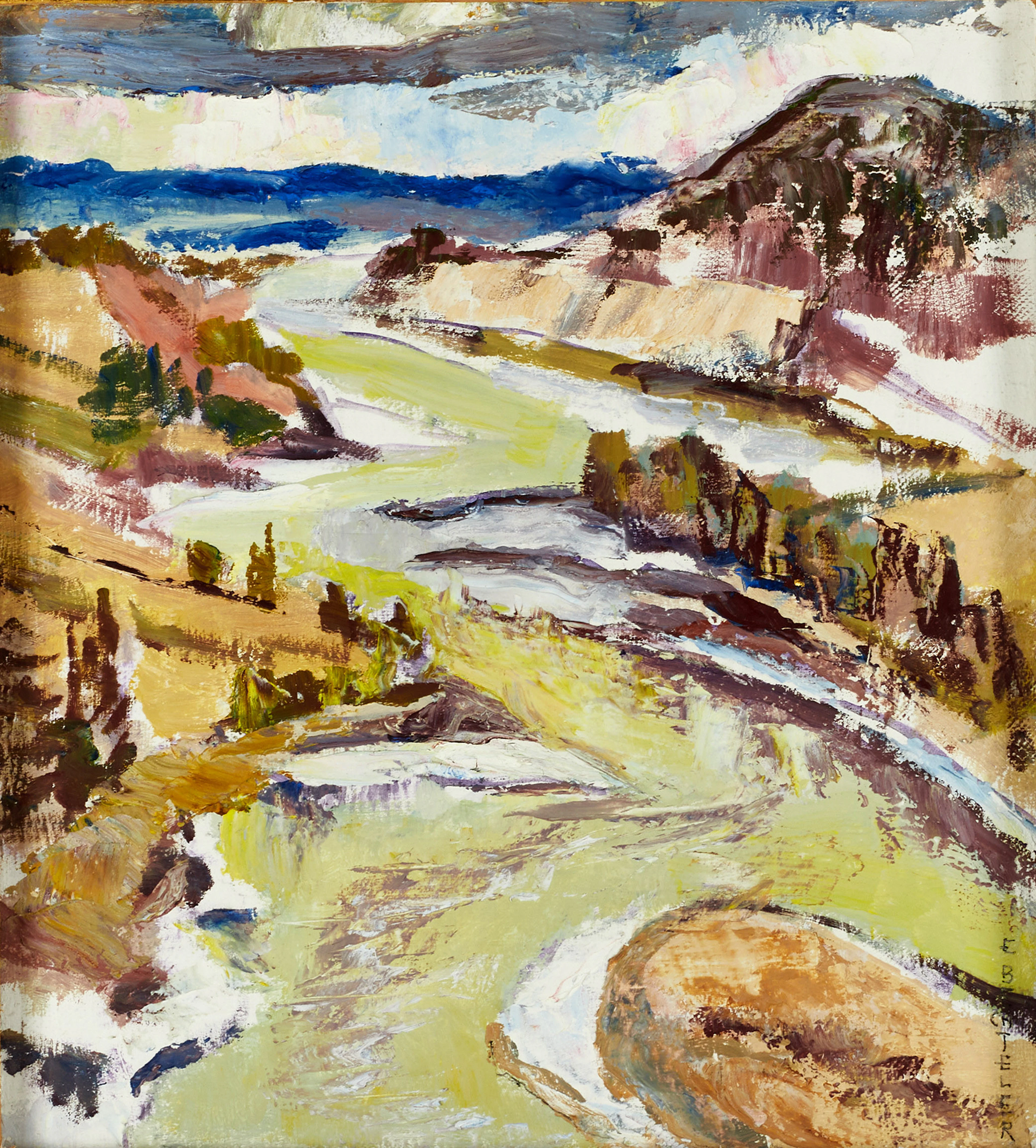 EDVARD BECHTELER (1890-1983). Motiv från Ångermannaälven , signerad