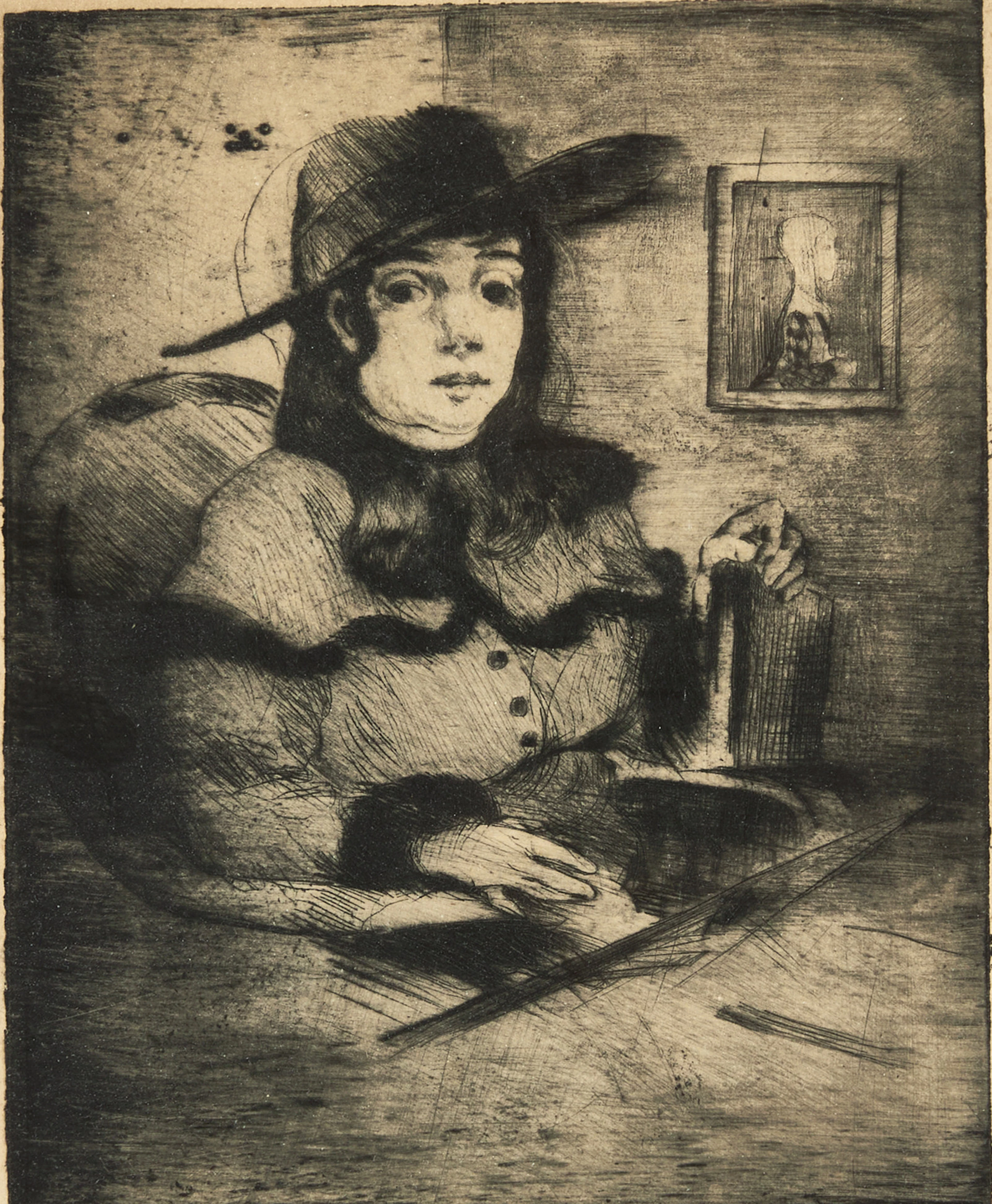 ERIC DETTHOW (1888-1952). Kvinna vid skrivbord, signerad och daterad