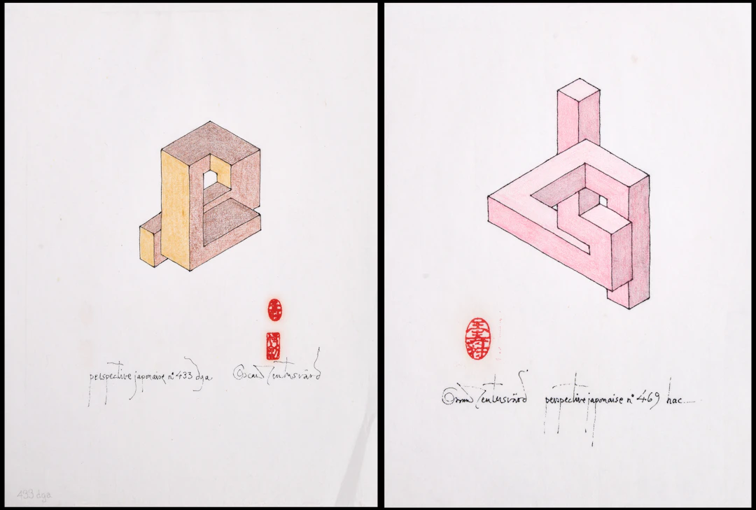 OSCAR REUTERSVÄRD (Sverige, 1915-2002), (2), "Perspective japonaise