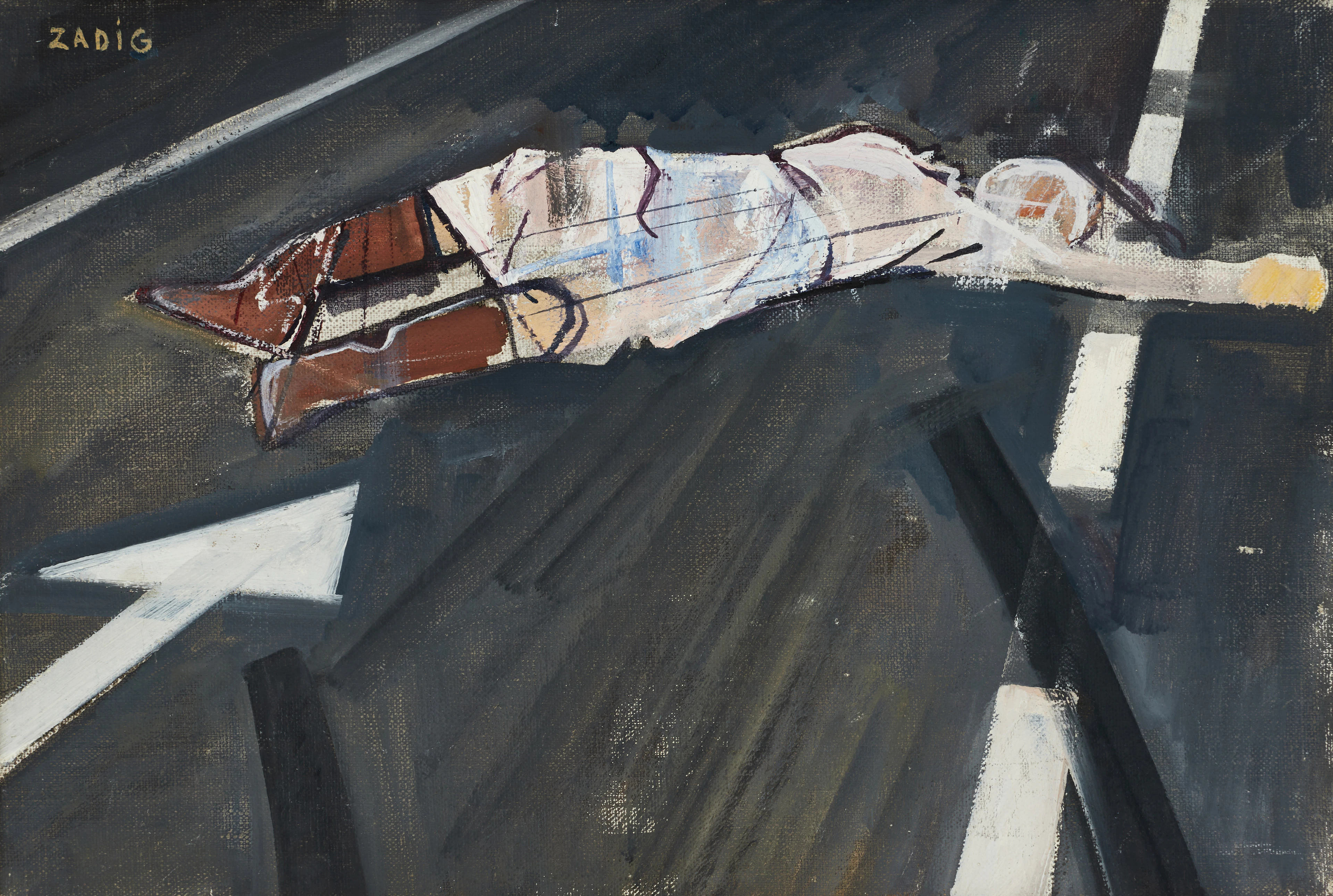 JACQUES ZADIG (Paris 1930-2023 Malmö), "Bromsspåret", signerad ZADIG