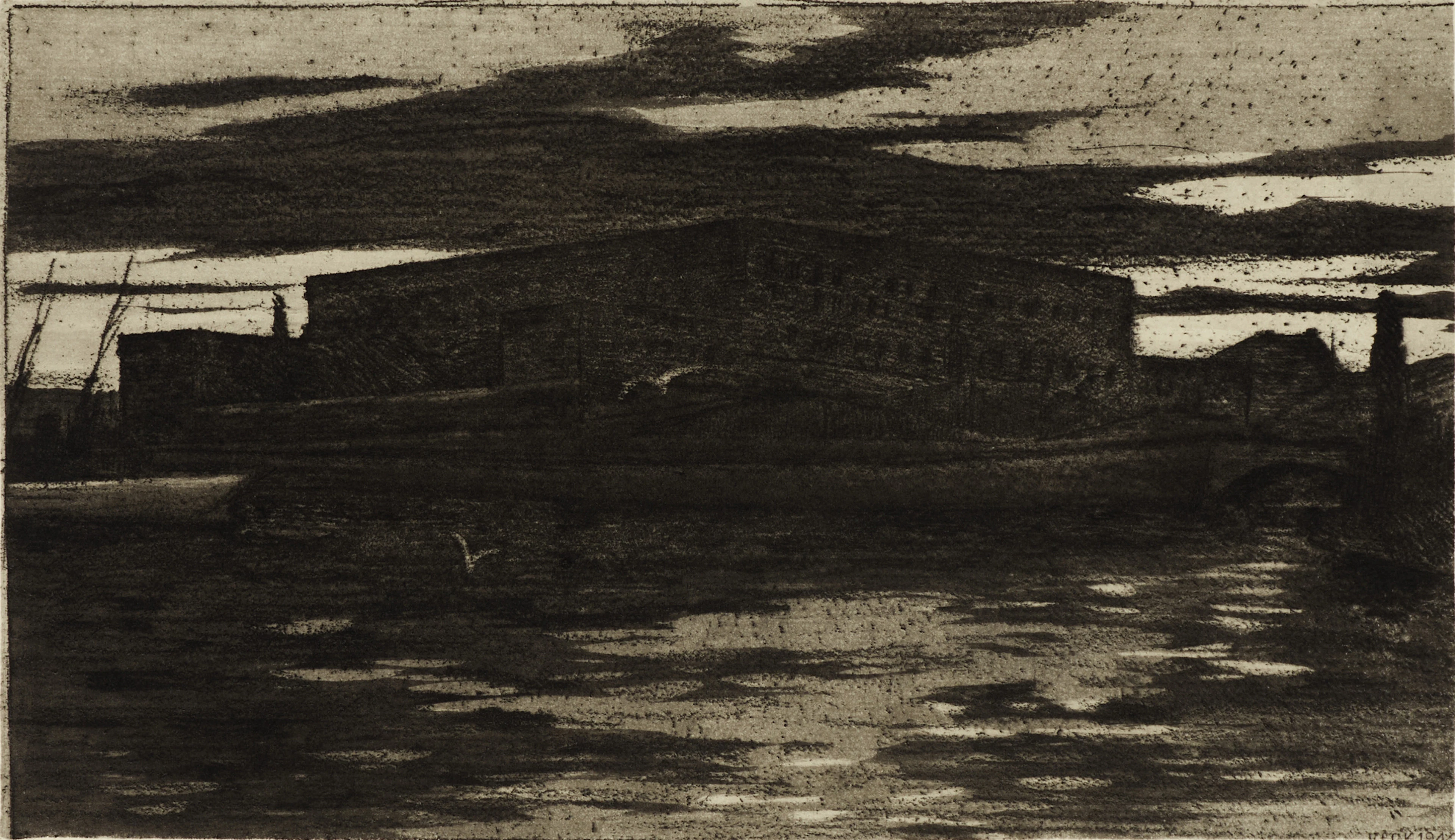 PRINS EUGEN (1865-1947), Stockholms slott, 1944, etsning.
