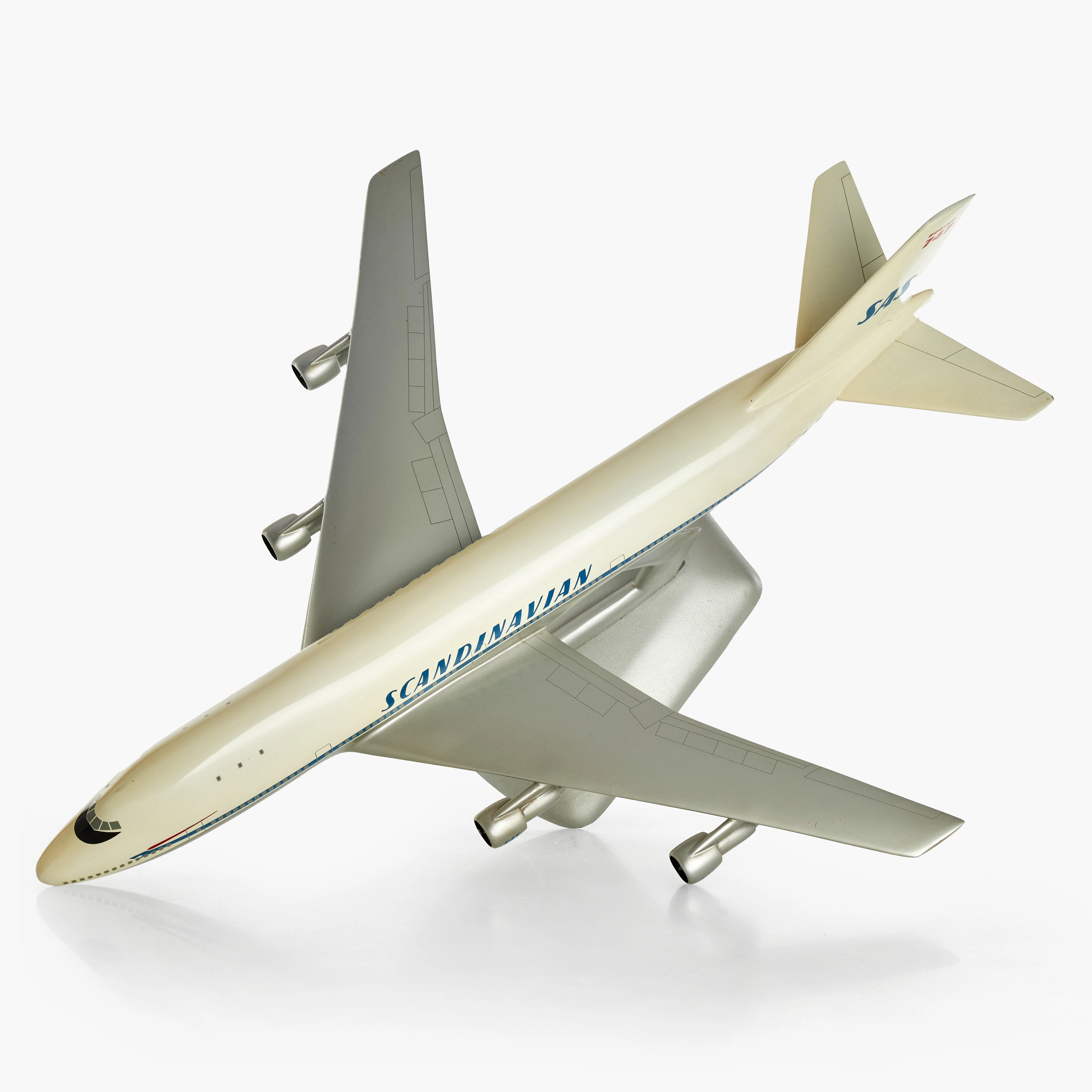 MODELLFLYGPLAN, SAS Boeing 747, 1900-talets andra hälft, på ställning.