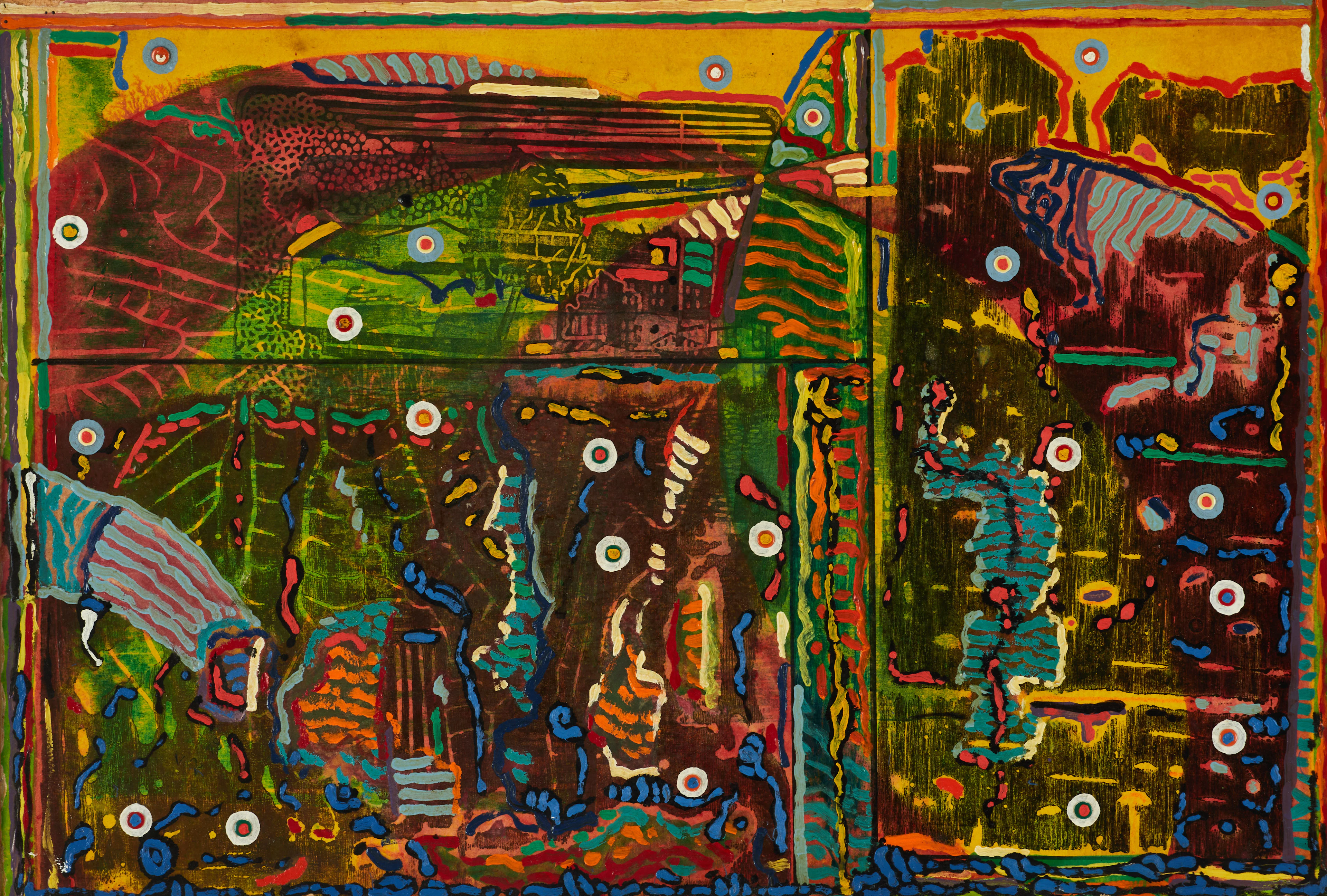 LARS ERIK ROSENBERG (1933-2004). "Vid dagens slut", signerad, blandteknik