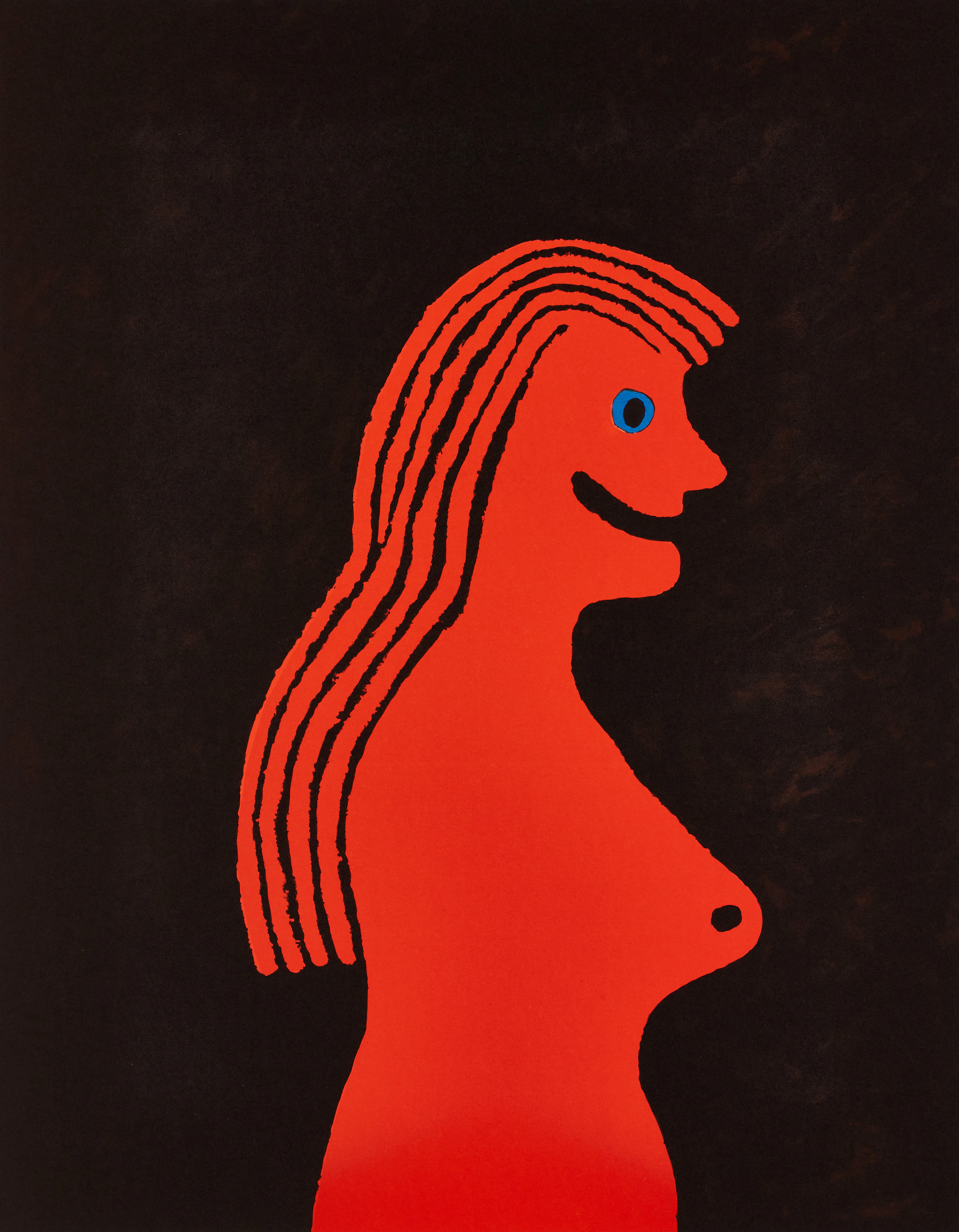 ROGER RISBERG (Sverige, Göteborg, 1956-2011). Måna Lisa, monogramsignerad