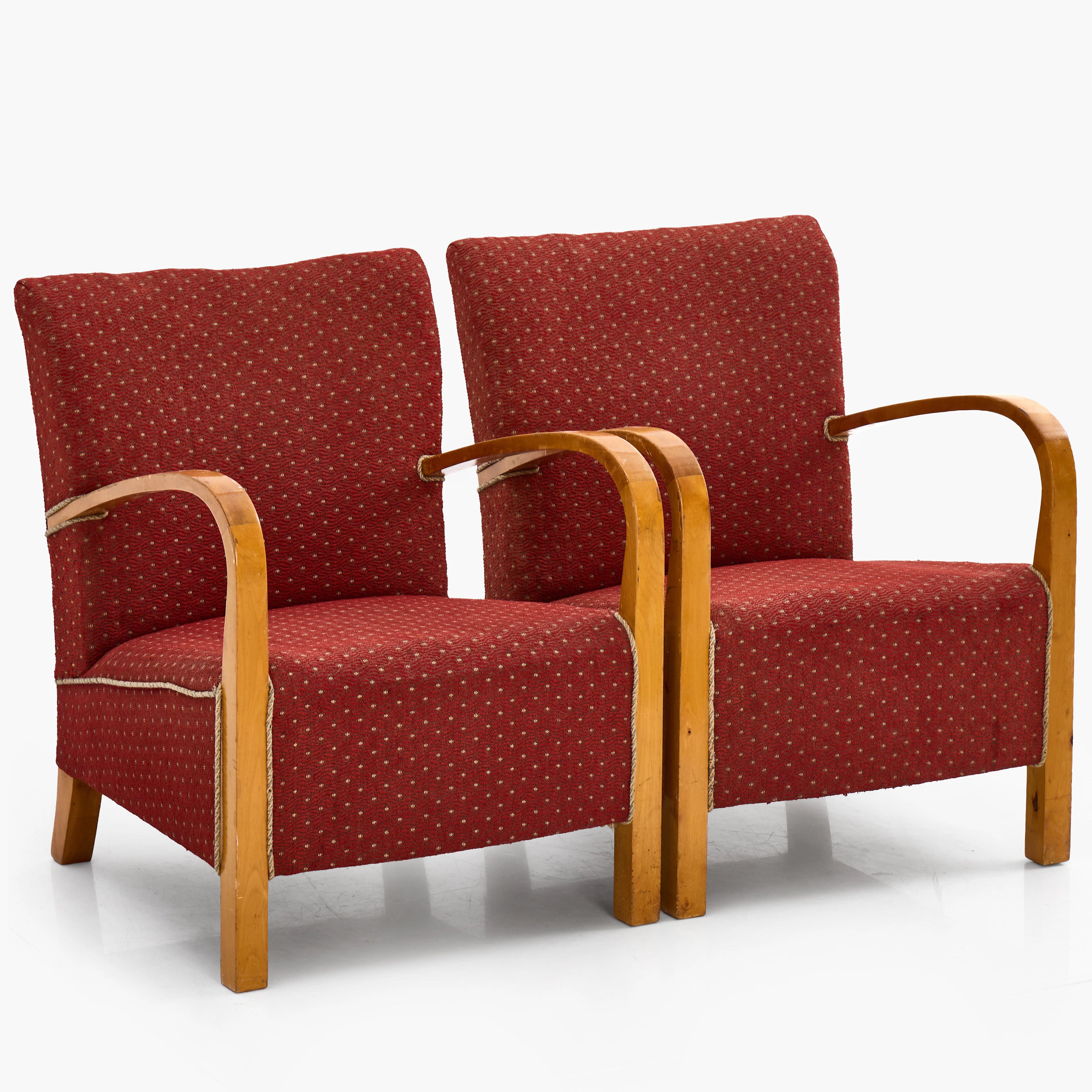 FÅTÖLJER, ett par, funkis, 1930/40-tal. Stoppad rygg och sits.
