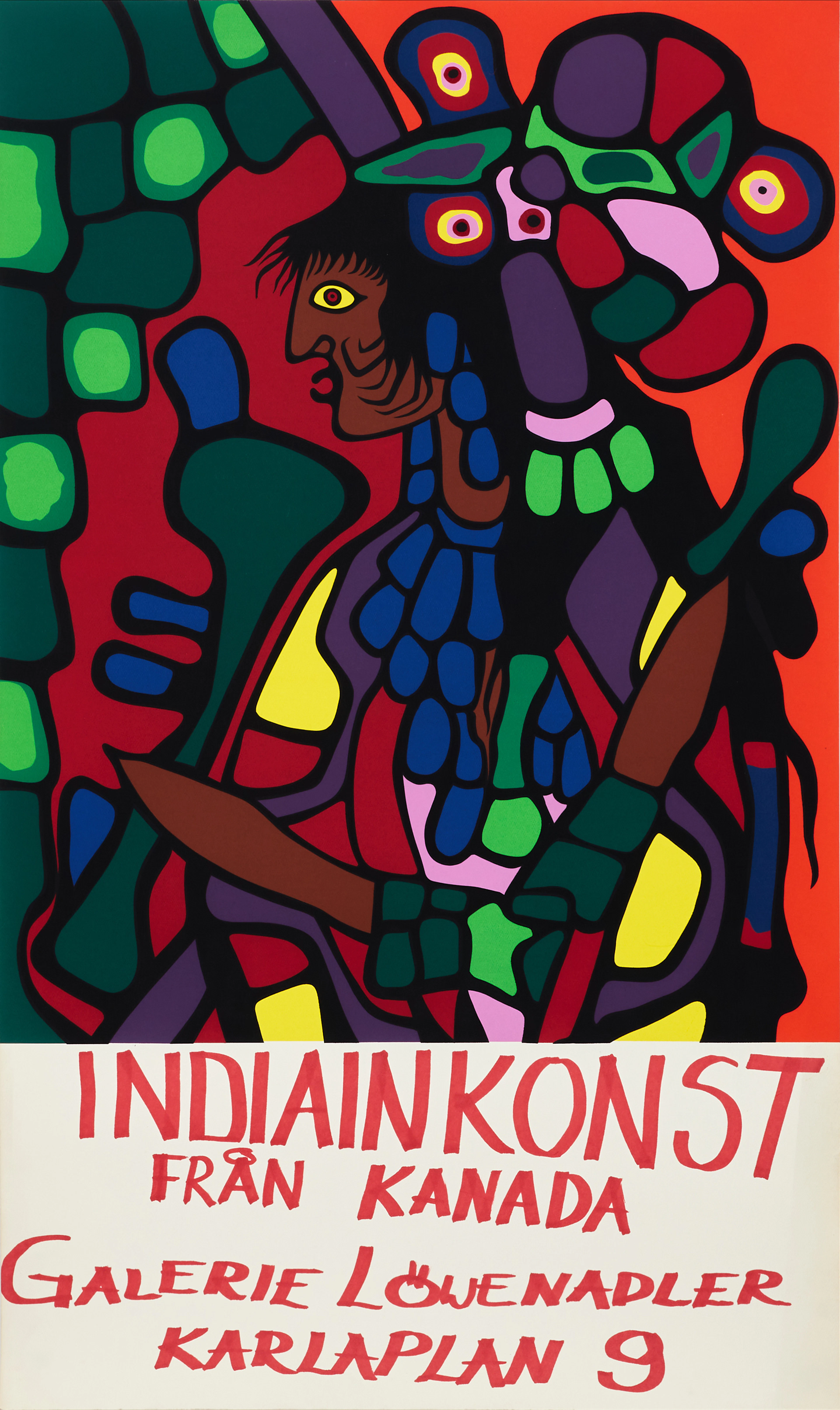 ORVAL MORRISSEAU. Utställningsaffisch, "The Great Mother" Indiankonst