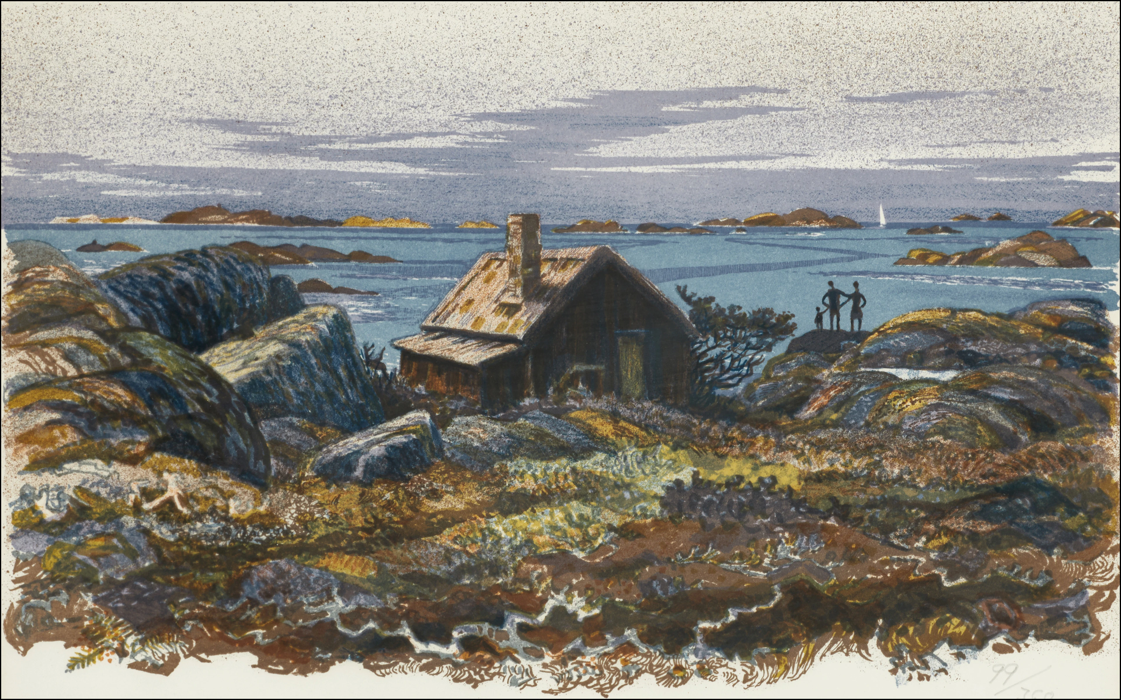 ROLAND SVENSSON (1910-2003). Väntan Kallskär, signerad och numrerad
