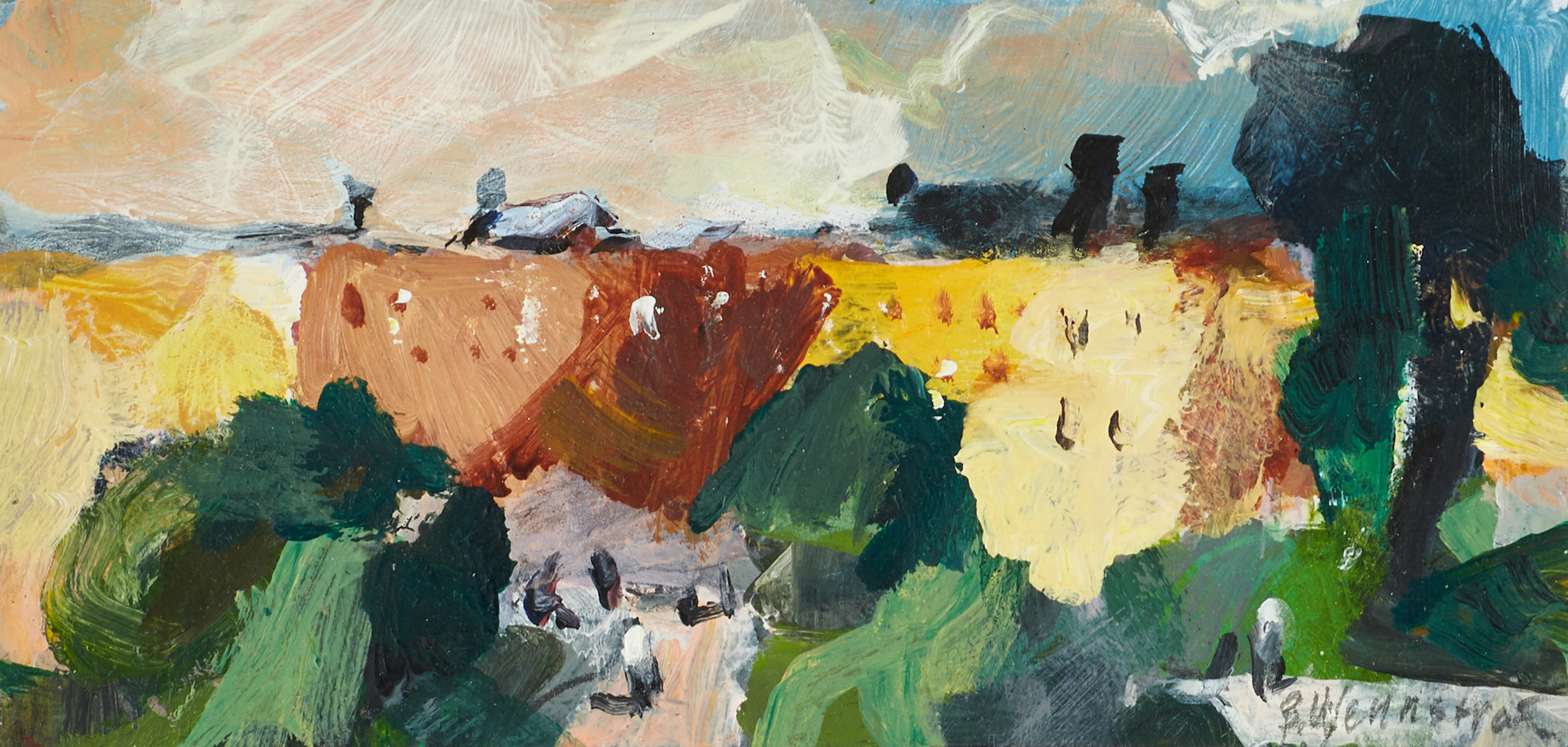 BERNDT WENNSTRÖM (född 1946), "Högalidsparken", signerad, gouache/blandteknik.