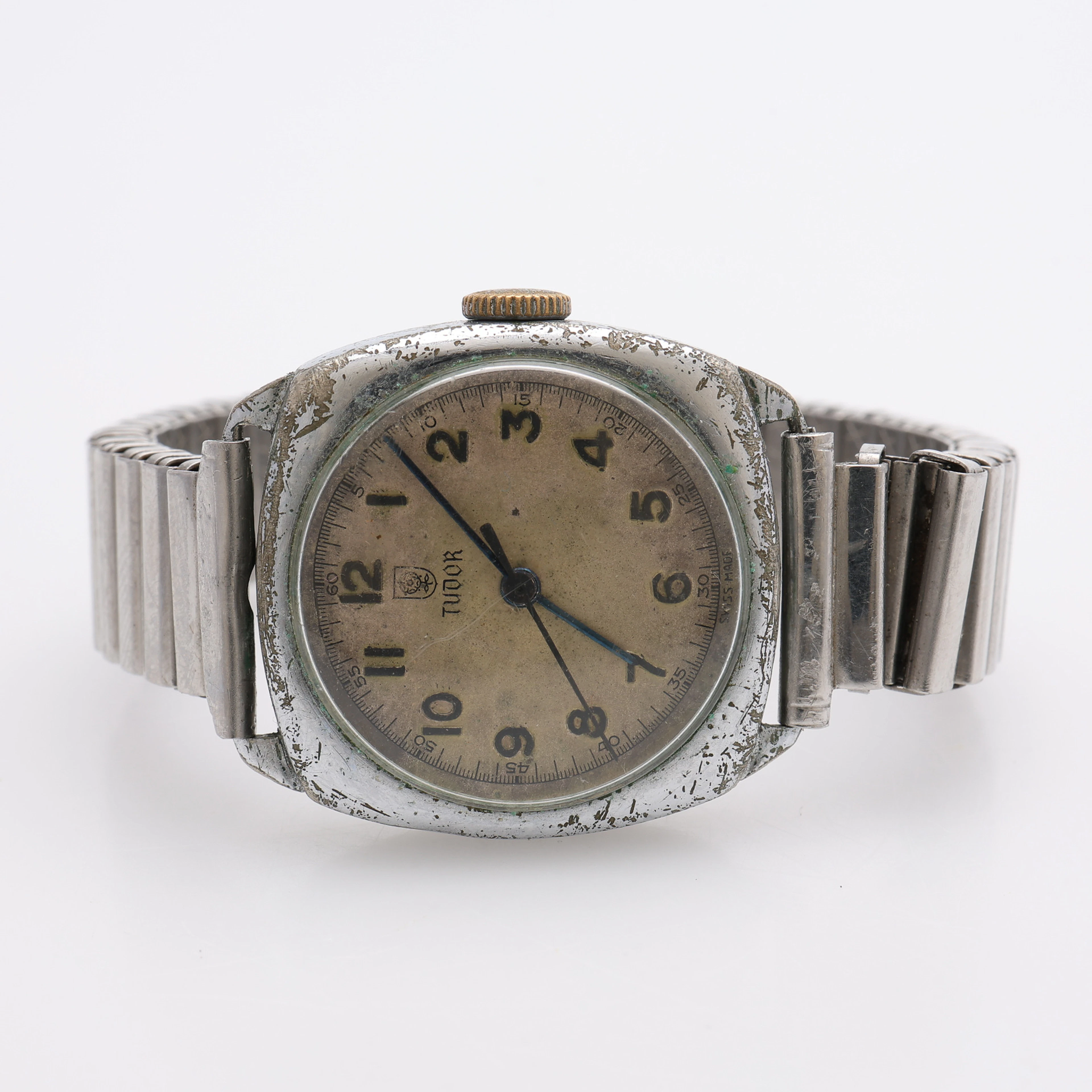 ARMBANDSUR, STÅL, TUDOR, MANUELLT UPPDRAG, 1930-TAL.