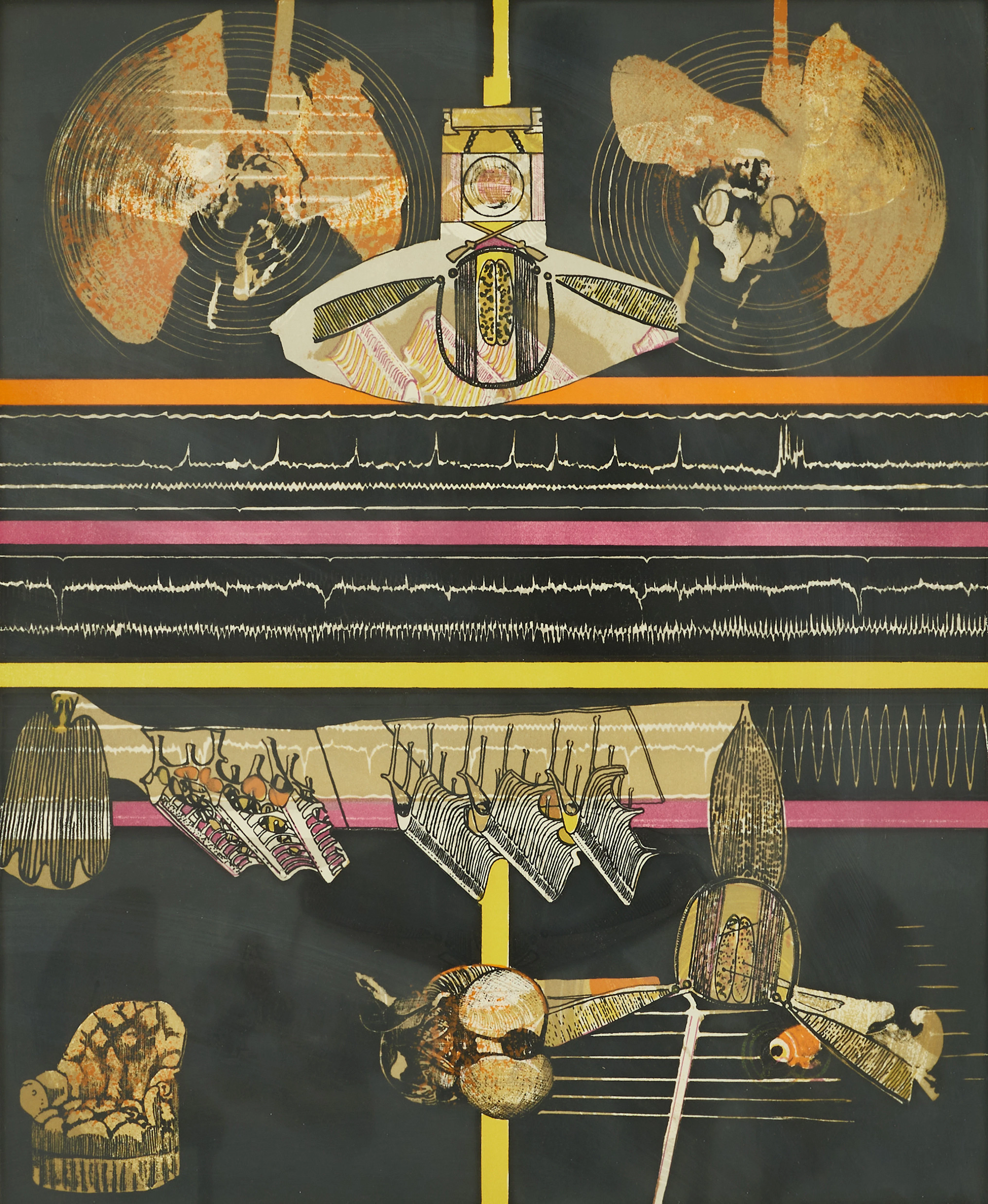 ENDRE NEMES. Komposition, signerad och daterad 1971, 124/150, färglitografi.
