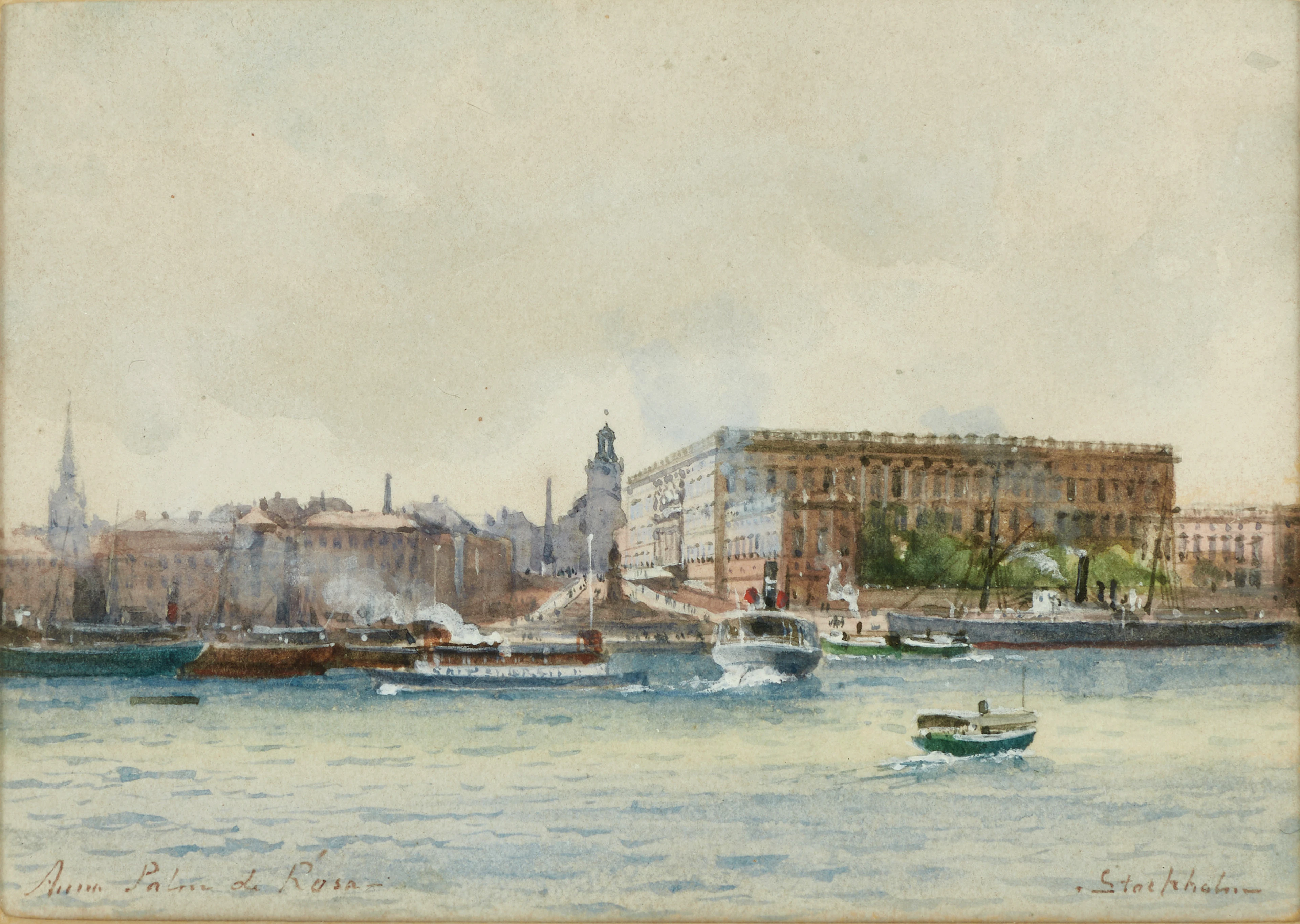 ANNA PALM DE ROSA (1859-1924). "Stockholm", signerad Anna Palm de