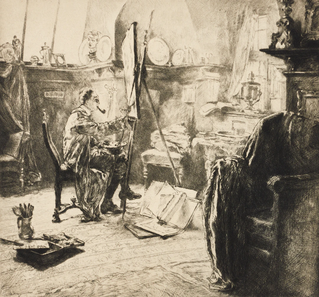 ANDOR (ANDERS) HELLER (Ungern/Sverige, Född 1904), "En målare", signerad