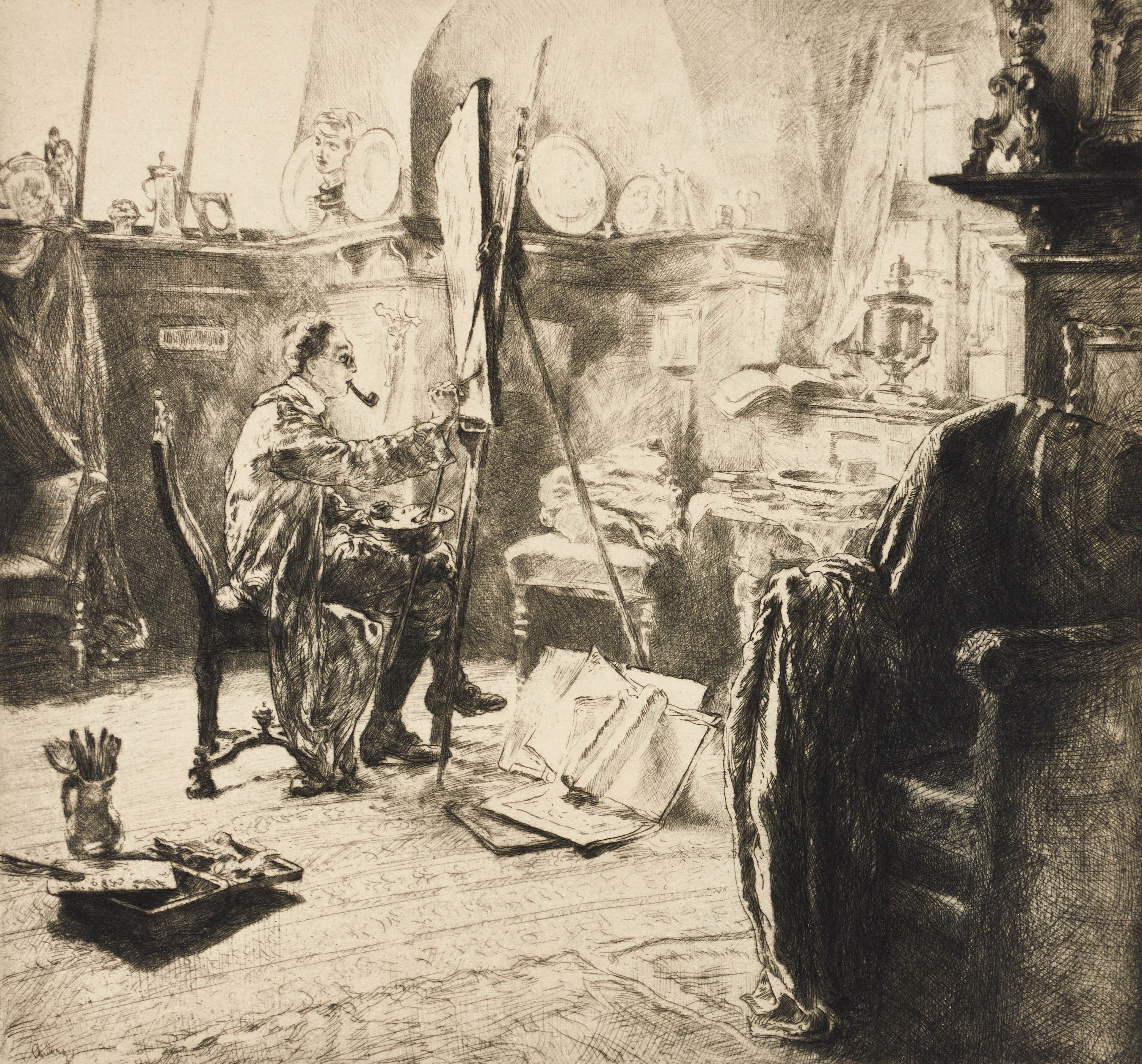 ANDOR (ANDERS) HELLER (Ungern/Sverige, Född 1904), "En målare", signerad