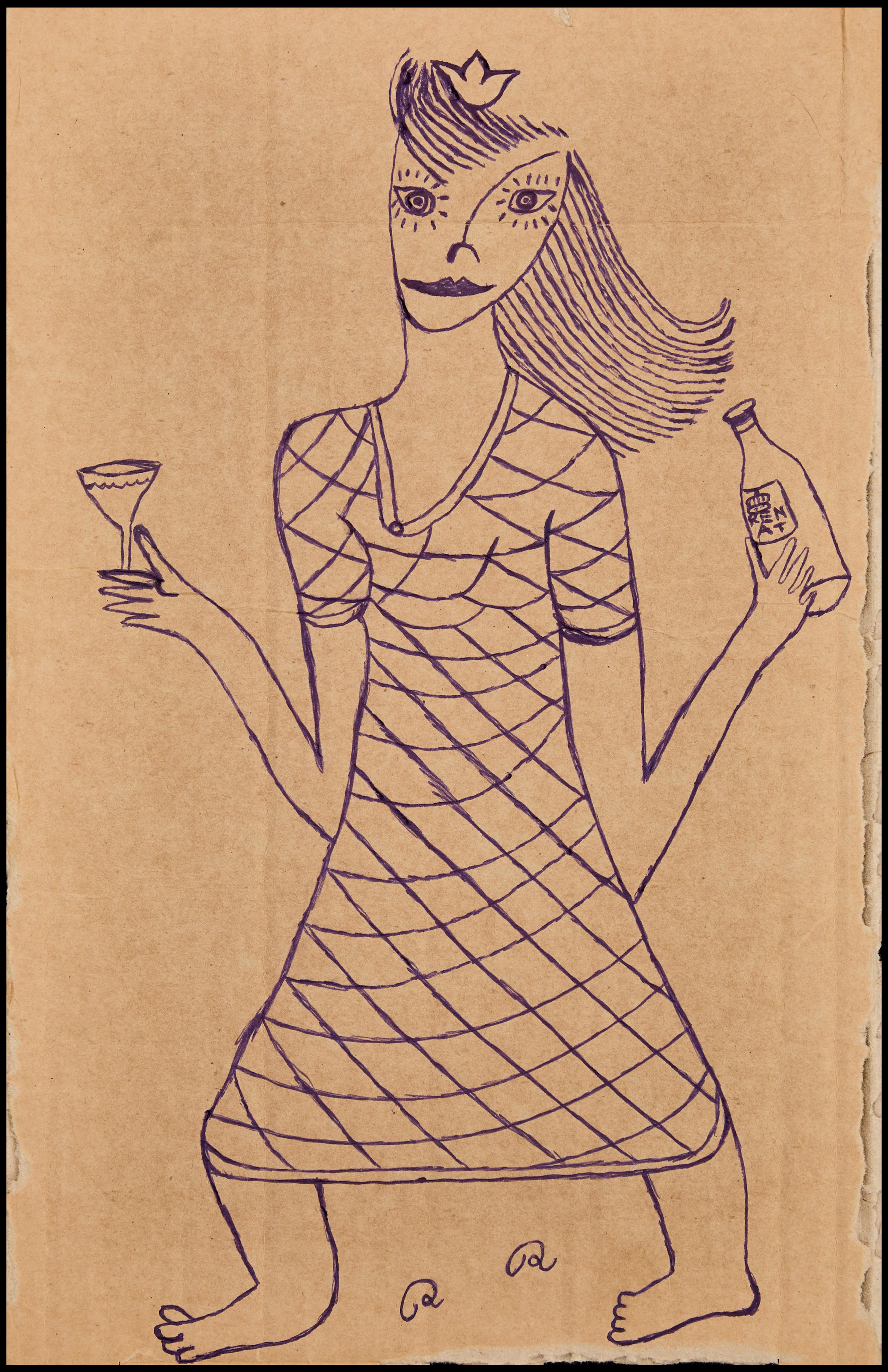 ROGER RISBERG (Sverige, Göteborg, 1956-2011). Partyprinsessa, monogramsignerad