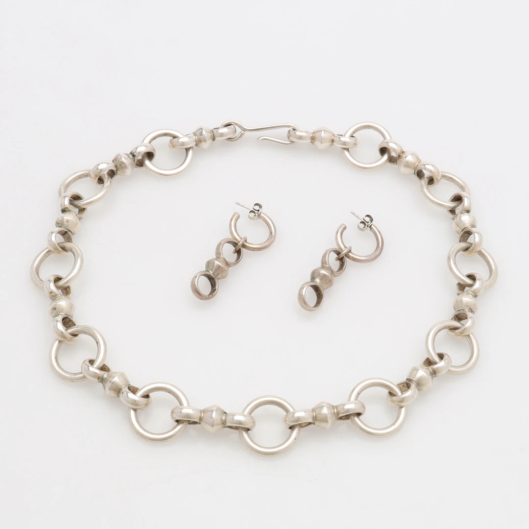 WIWEN NILSSON. COLLIER, STERLINGSILVER, GÜRTELLÄNK.