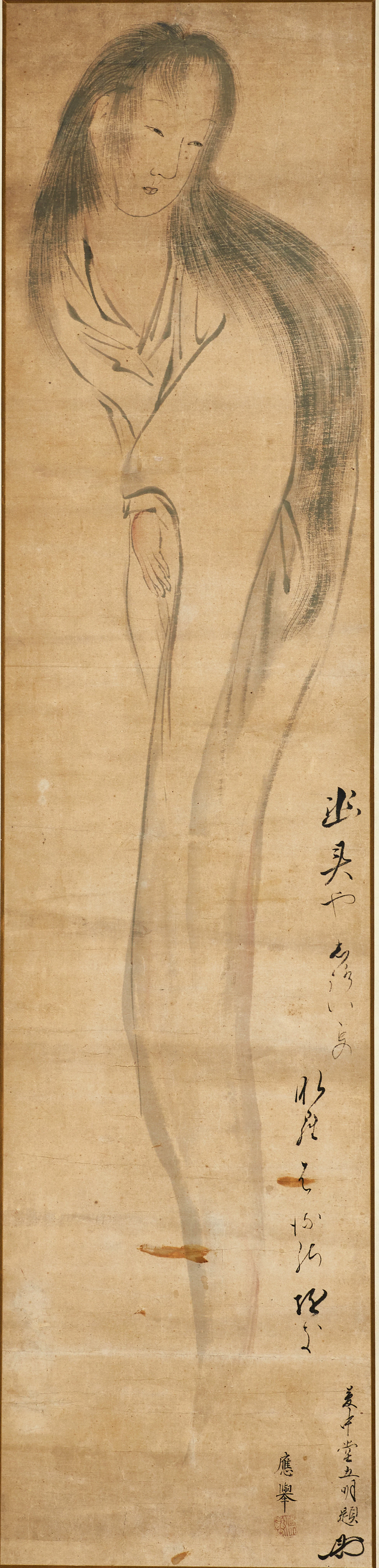 MARUYAMA OKYO (1733-1795), efter. "Oyukis vålnad". Tusch och kalligrafi
