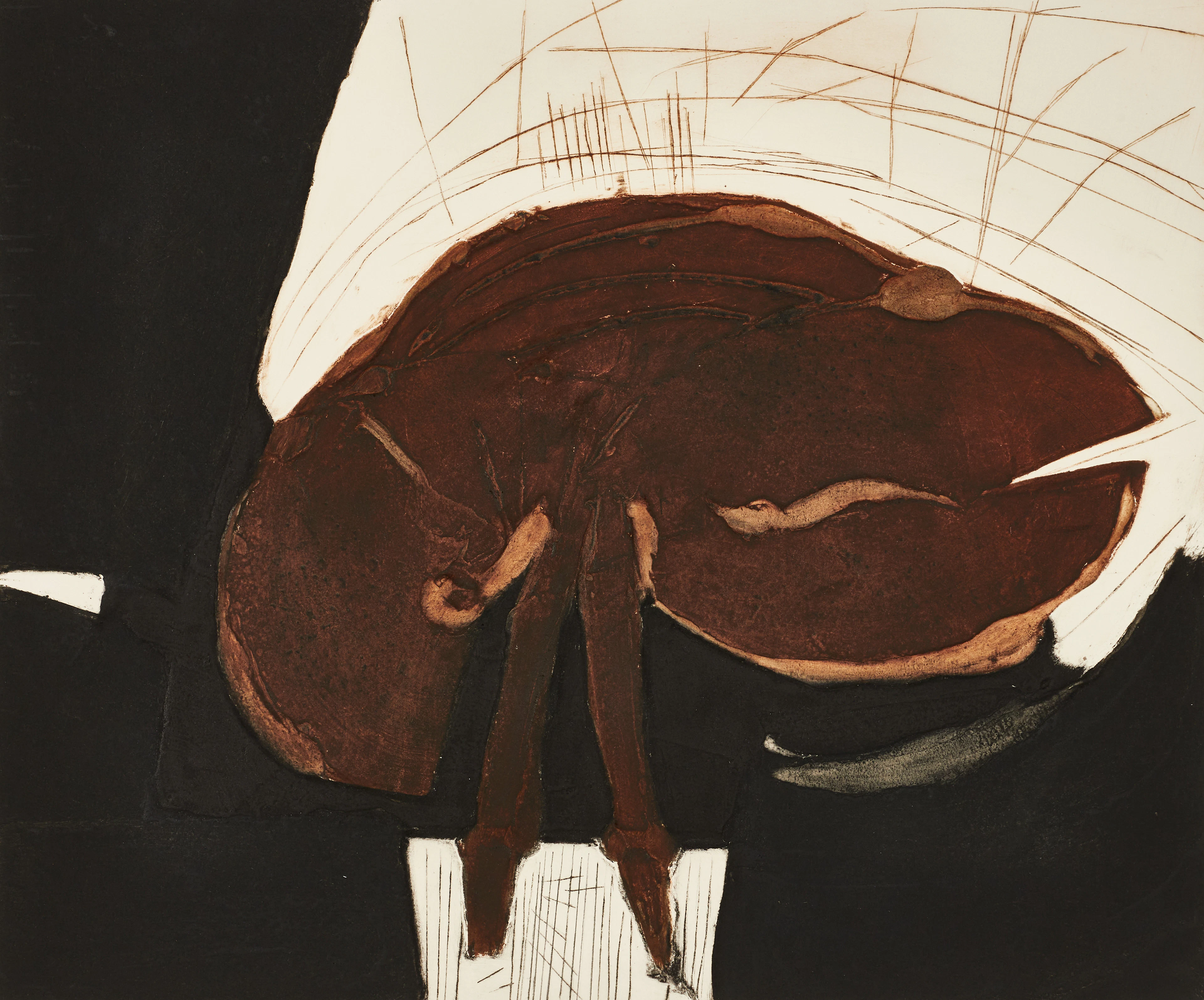 JAN MEYER (1927-1995). "Le Coeur", signerad och numrerad 30/99, carborundum.
