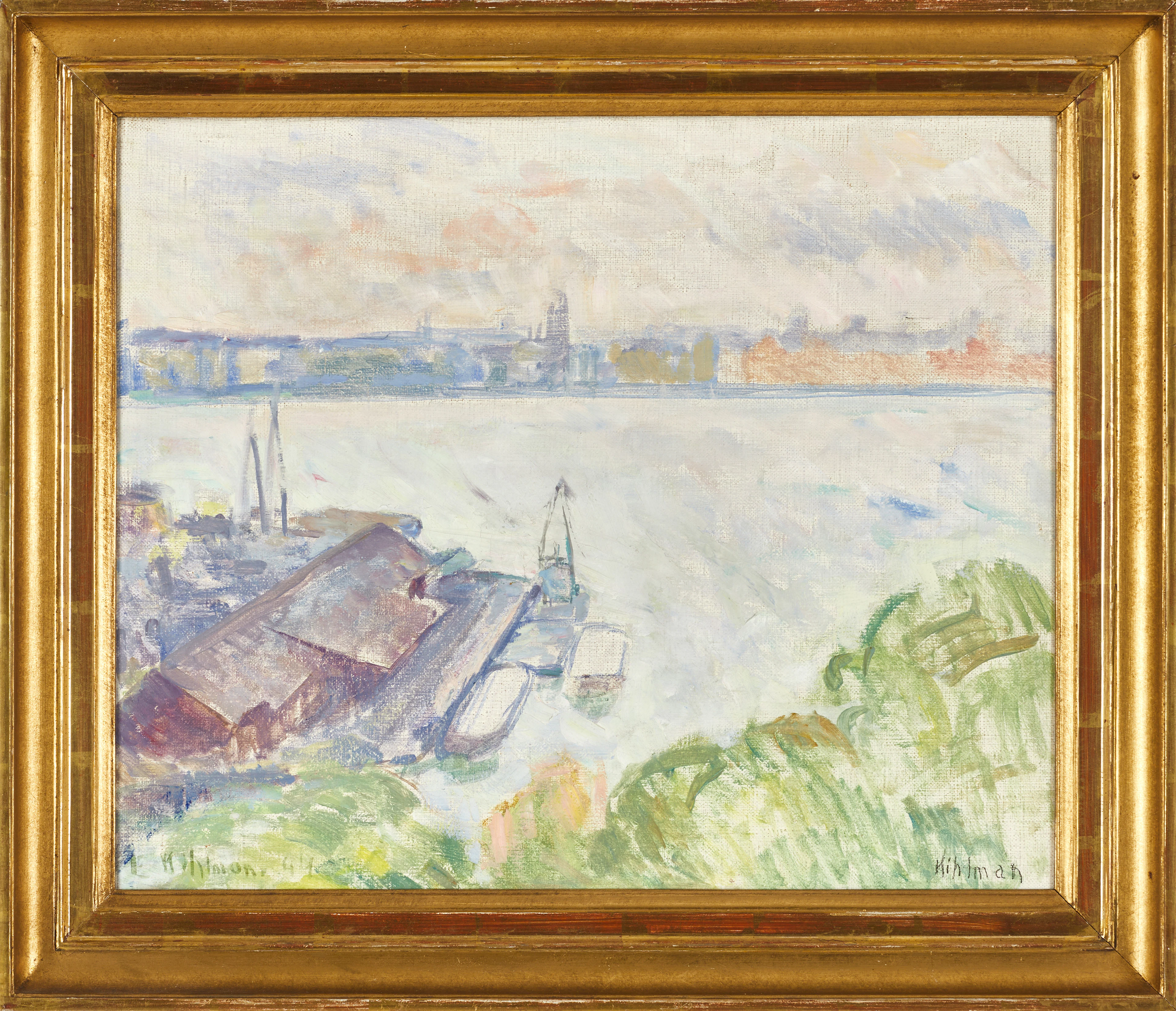 EINAR KIHLMAN (Sverige, 1912-2001), "Vid varvet” - Stockholm, signerad