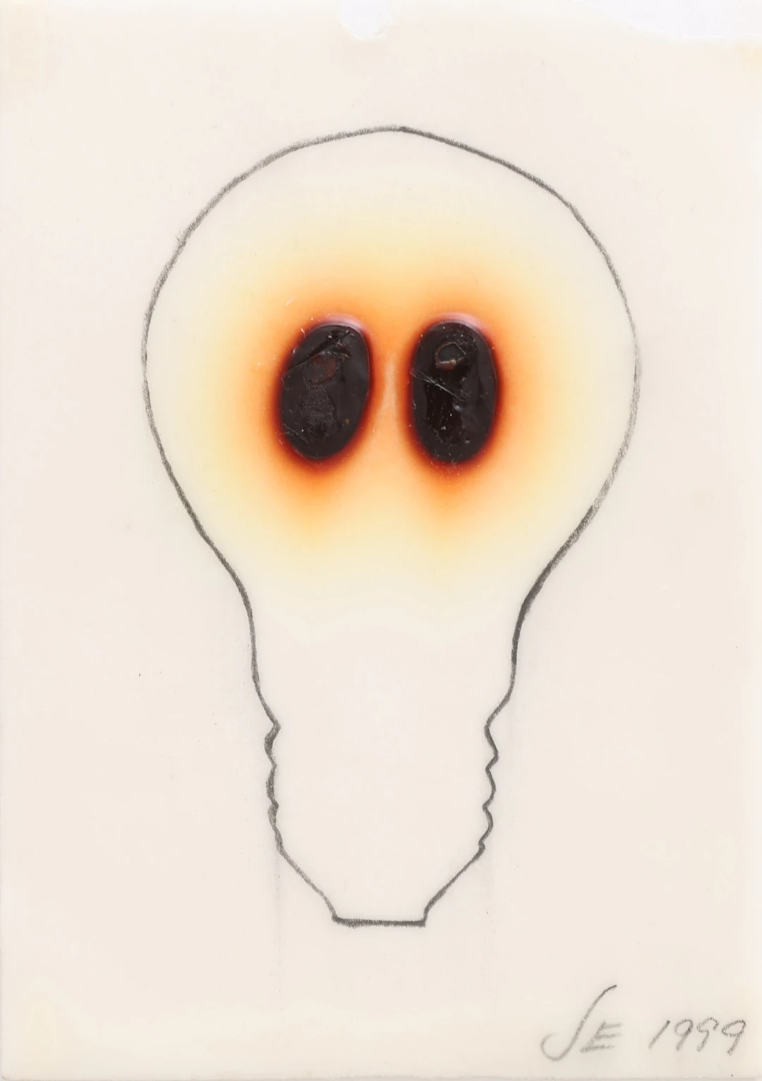 STINA EBERS 1962-2025. BLYERTS OCH VAX, DÖDSKALLELAMPA, MONOGRAMSIGNERAD