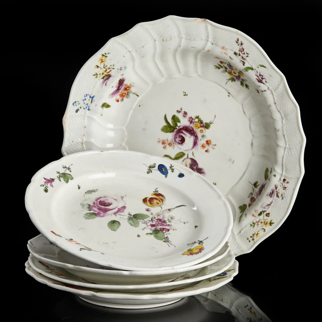 SKÅLFAT, 5 st, porslin, Wiener Porzellanmanufaktur, Österrike, 1700-talets