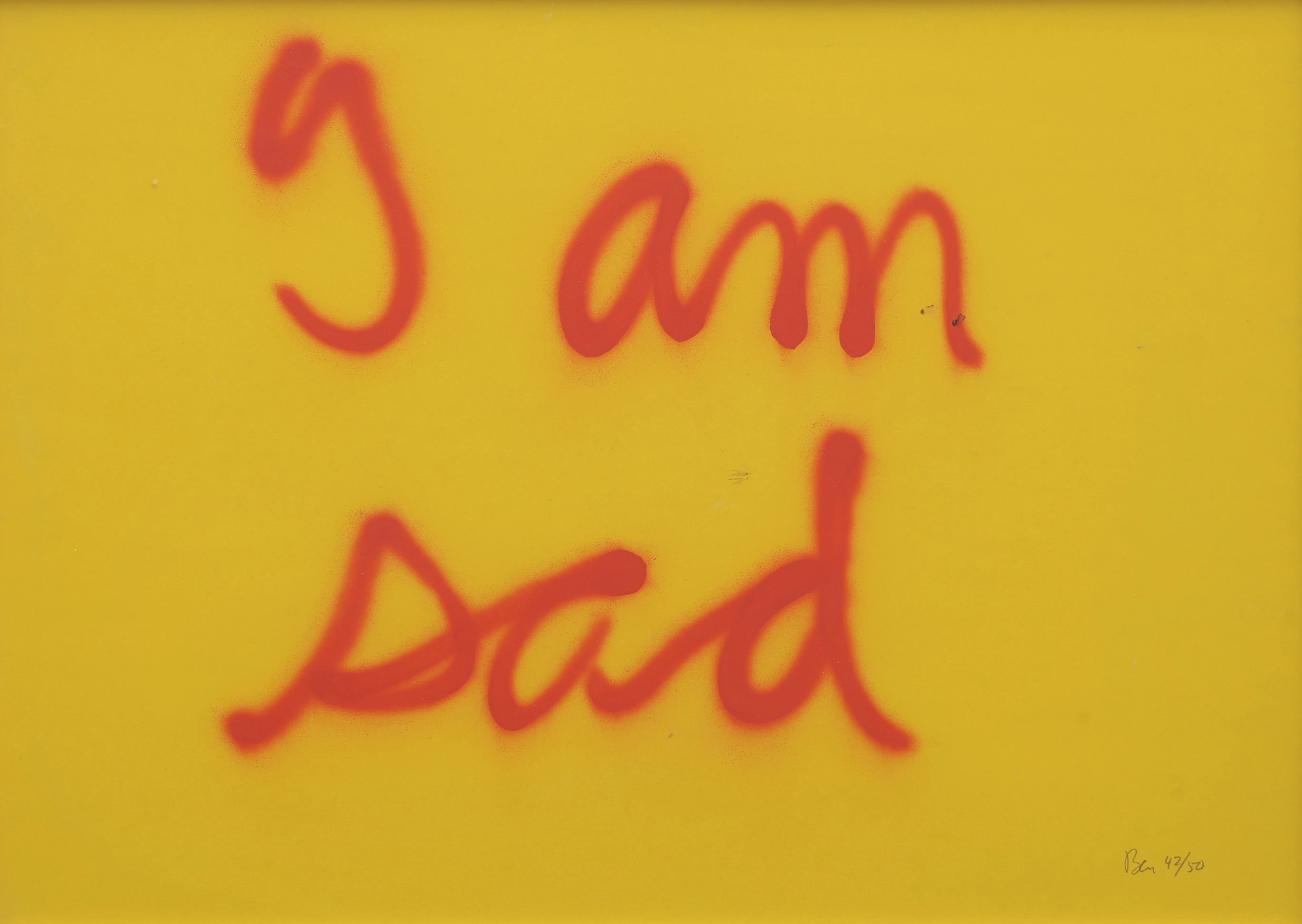 BEN VAUTIER (1935-2024). "I AM SAD".
