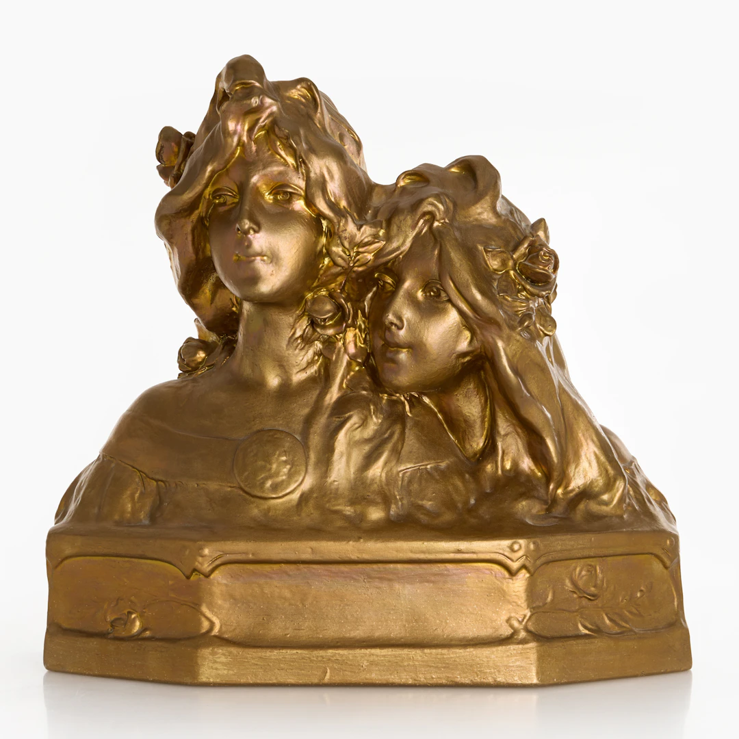 FRITZ KOCHENDÖRFER (1871–1942). Skulptur, två flickor, signatur a