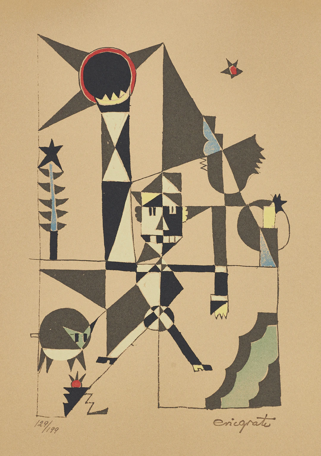 ERIC GRATE (Stockholm, 1896-1983 Solna), ”Solförmörkelse”, 1983, stämpelsignerad