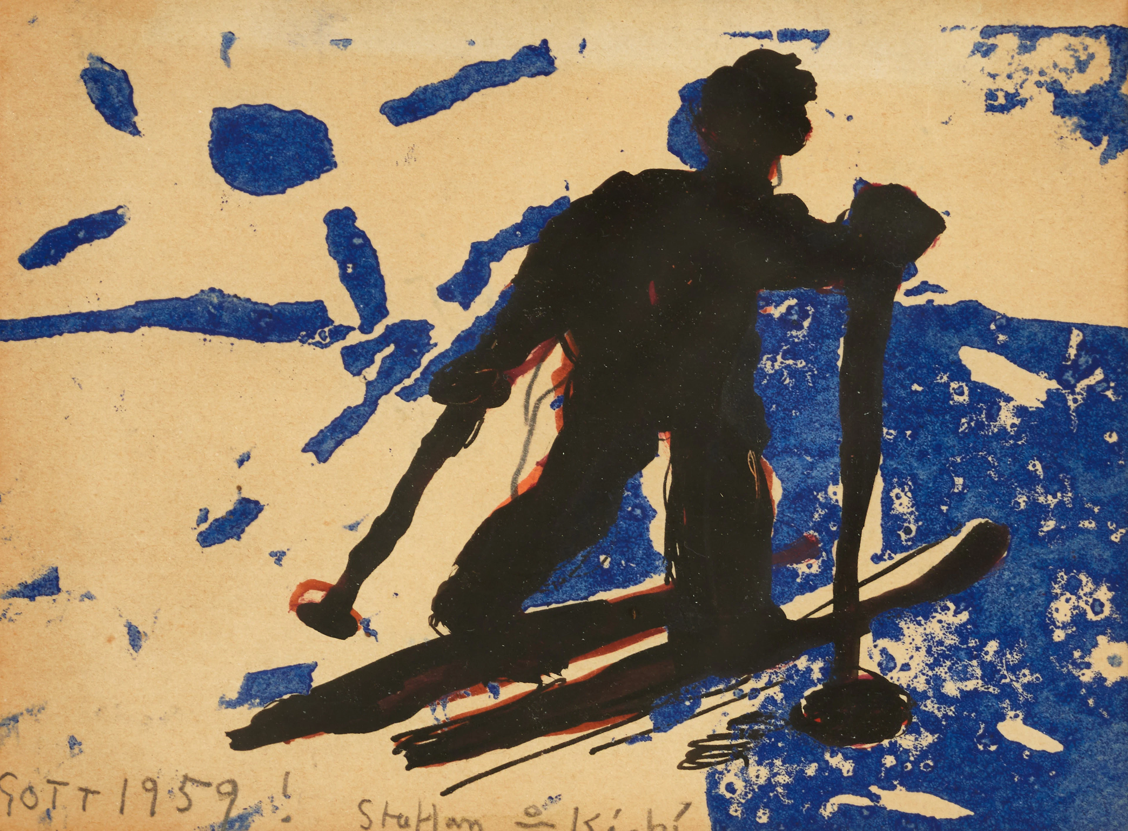STAFFAN HALLSTRÖM. (2), Figurkompositioner, signerade, 1950-60-tal