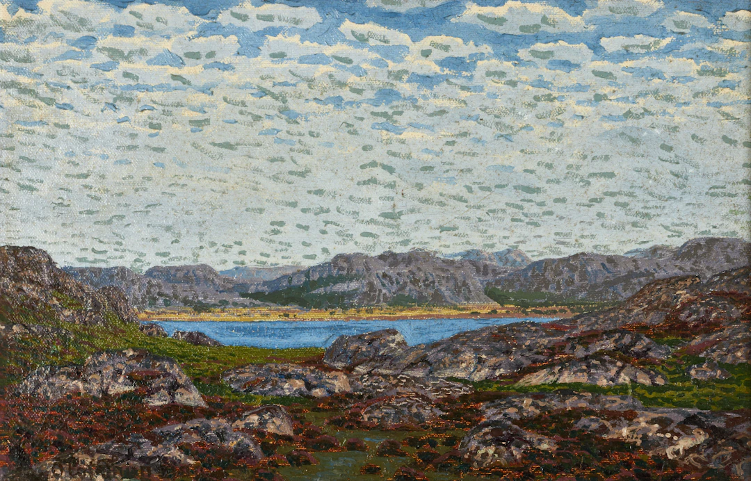 OLOF THUNMAN (1879-1944). Klippor och blått vatten, signerad, olja