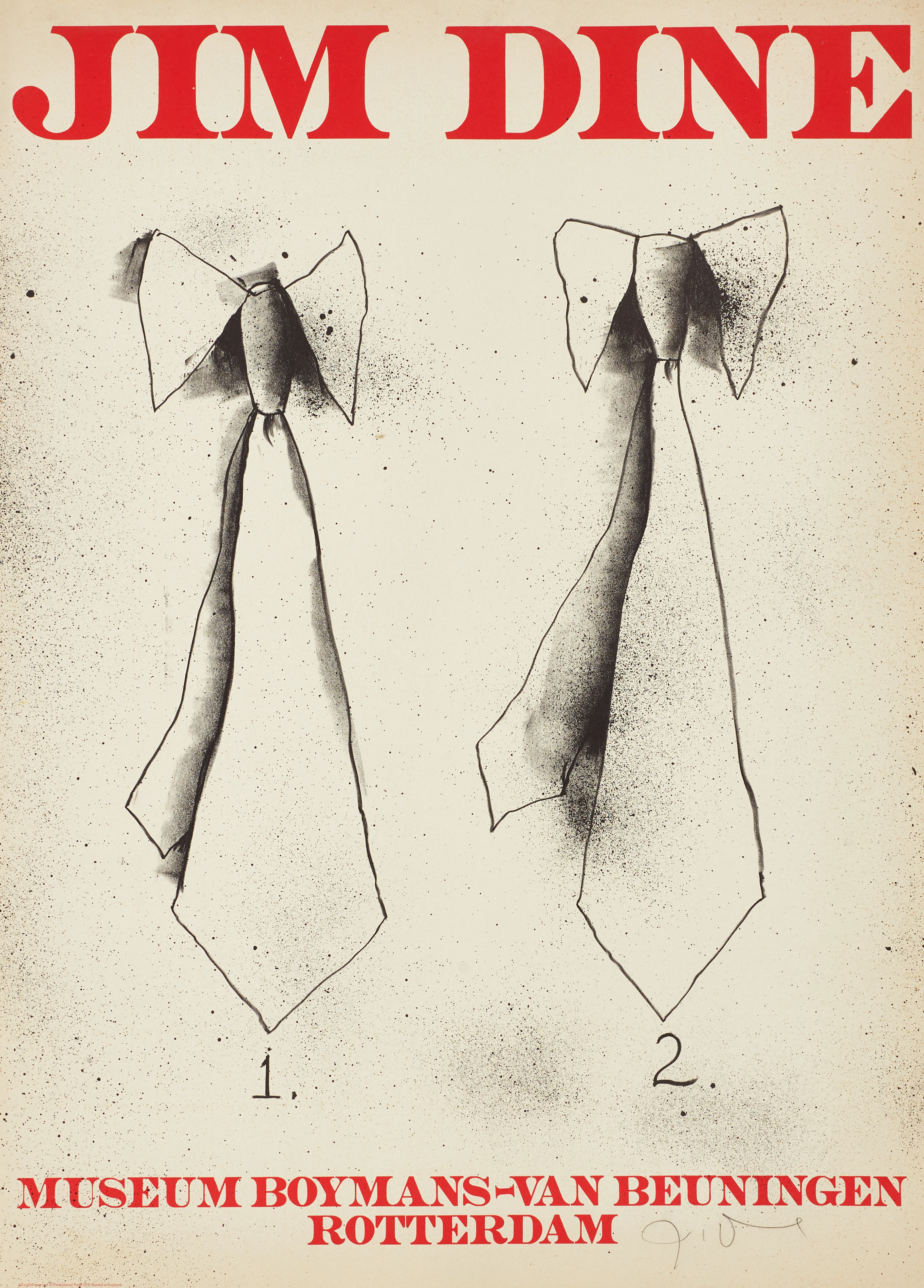 JIM DINE. Ties (1971), signerad, Museum Boymans-Van Beuningen Rotterdam