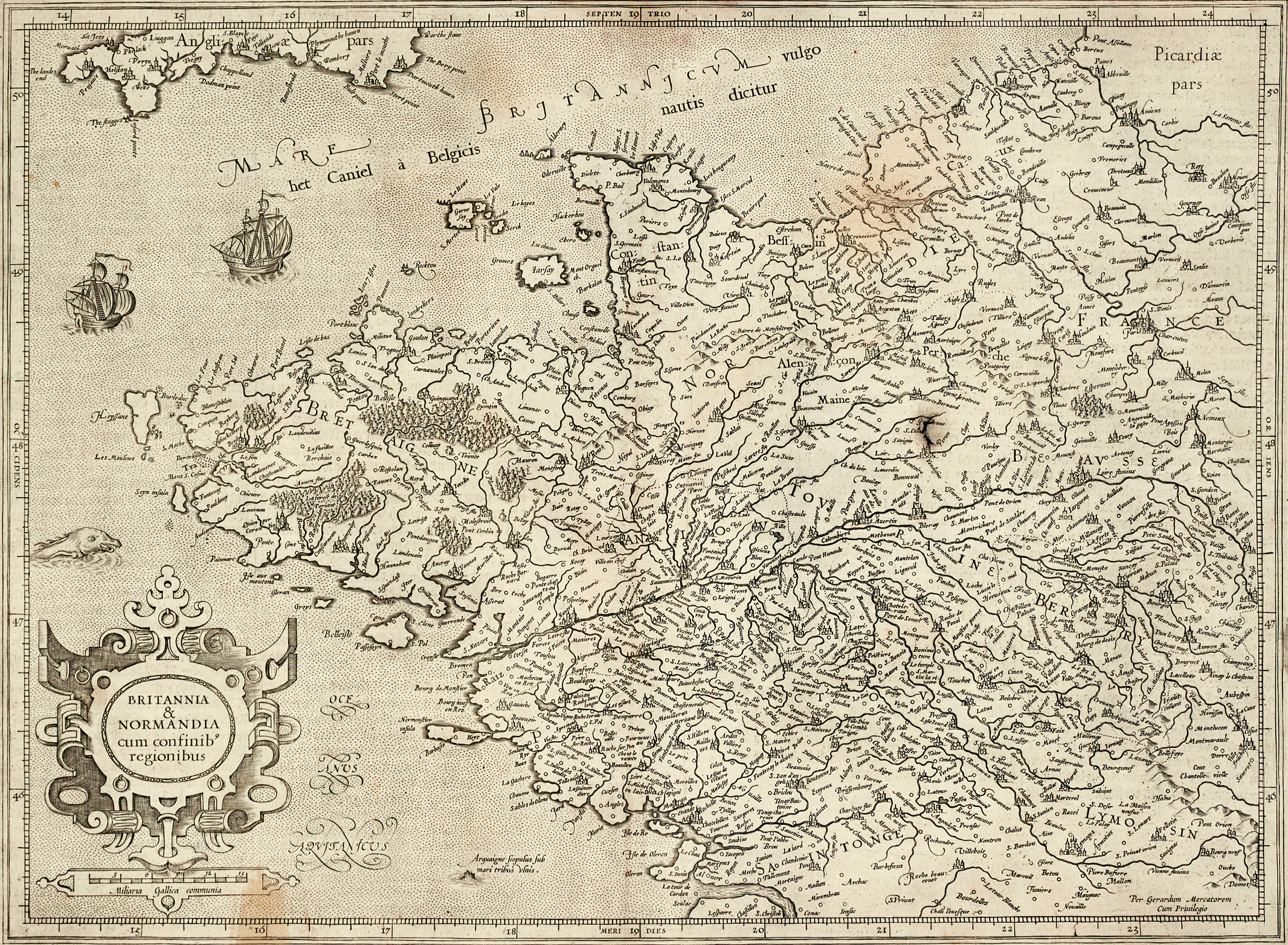 MERCATOR/HONDIUS, Britannia & Normandia, 1636.